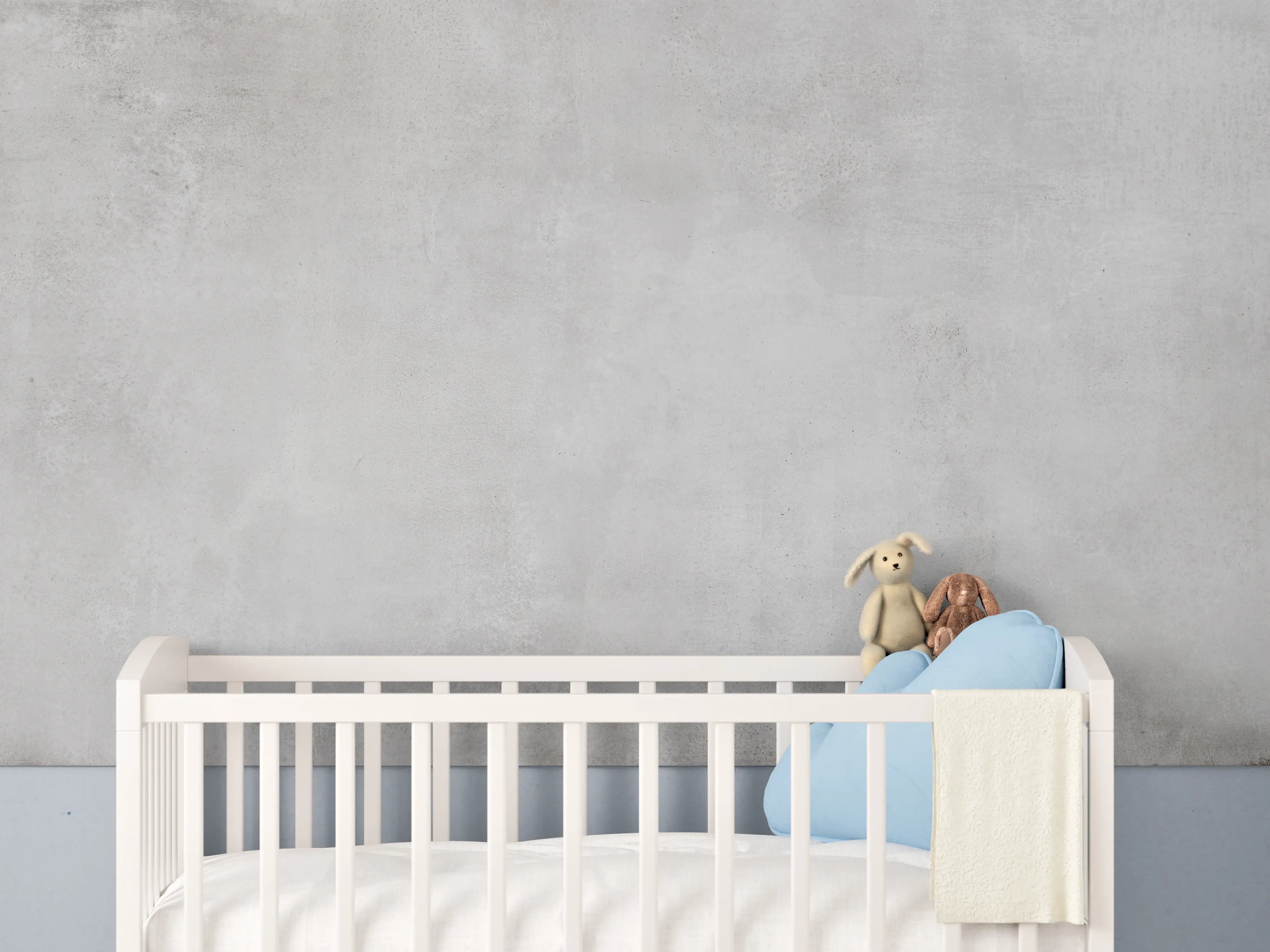 Babyzimmer Wandgestaltung - Feine Zement- Struktur