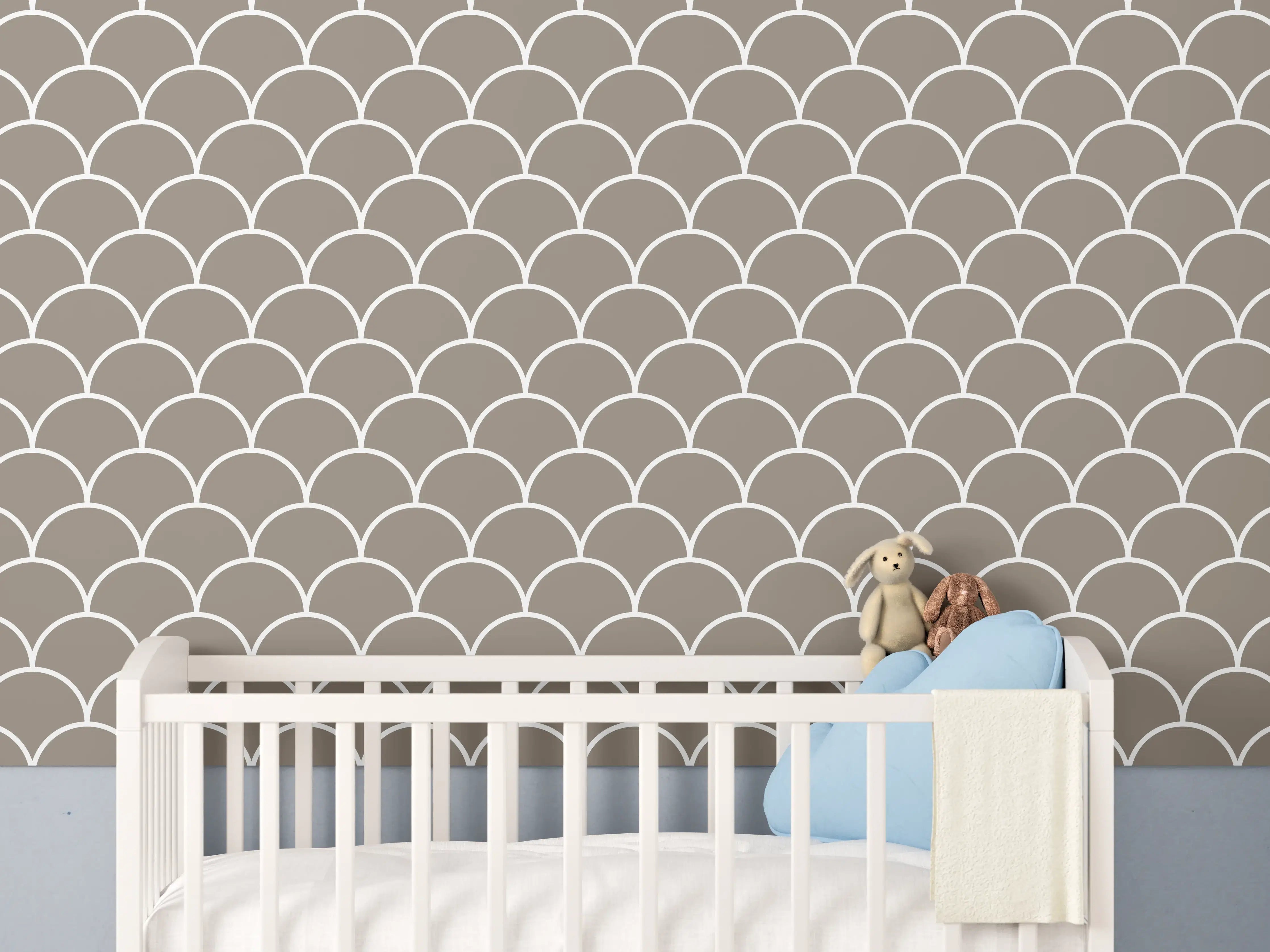 Babyzimmer Wandgestaltung - Feiner Weiß-Grau-Marmor mit eleganten Nuancen