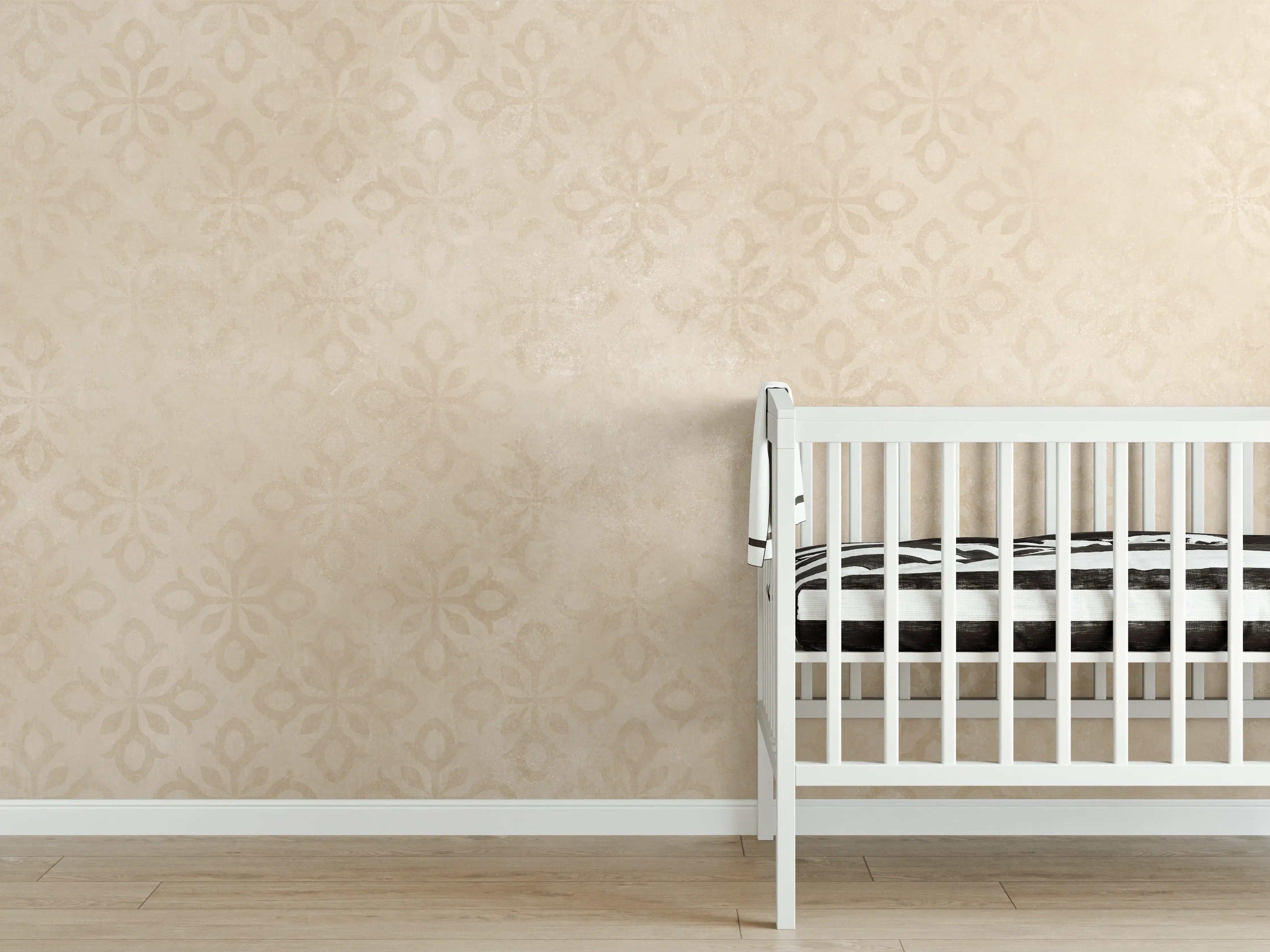 Babyzimmer Wandgestaltung - Feines Ornament Muster 