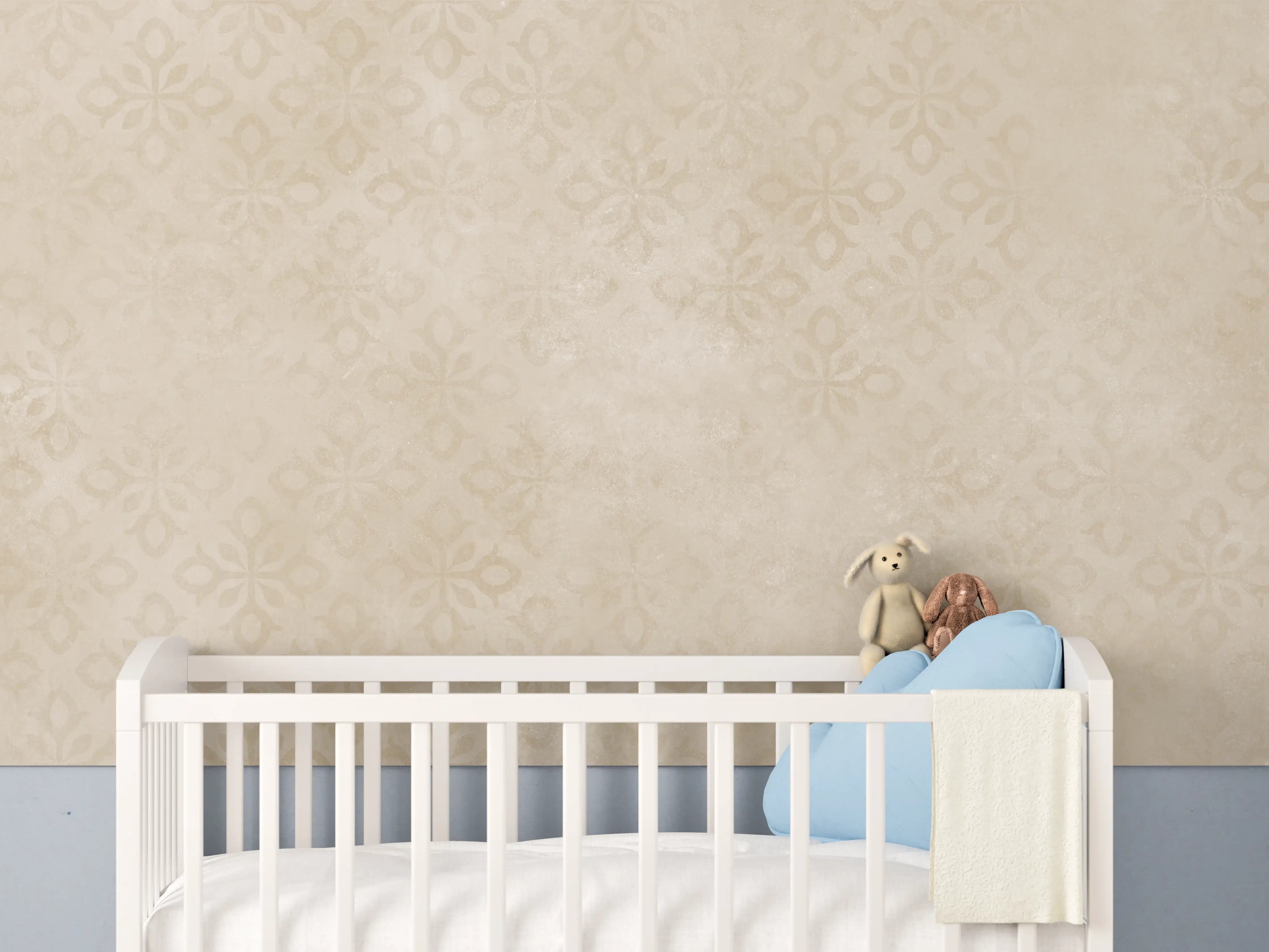 Babyzimmer Wandgestaltung - Feines Ornament Muster 