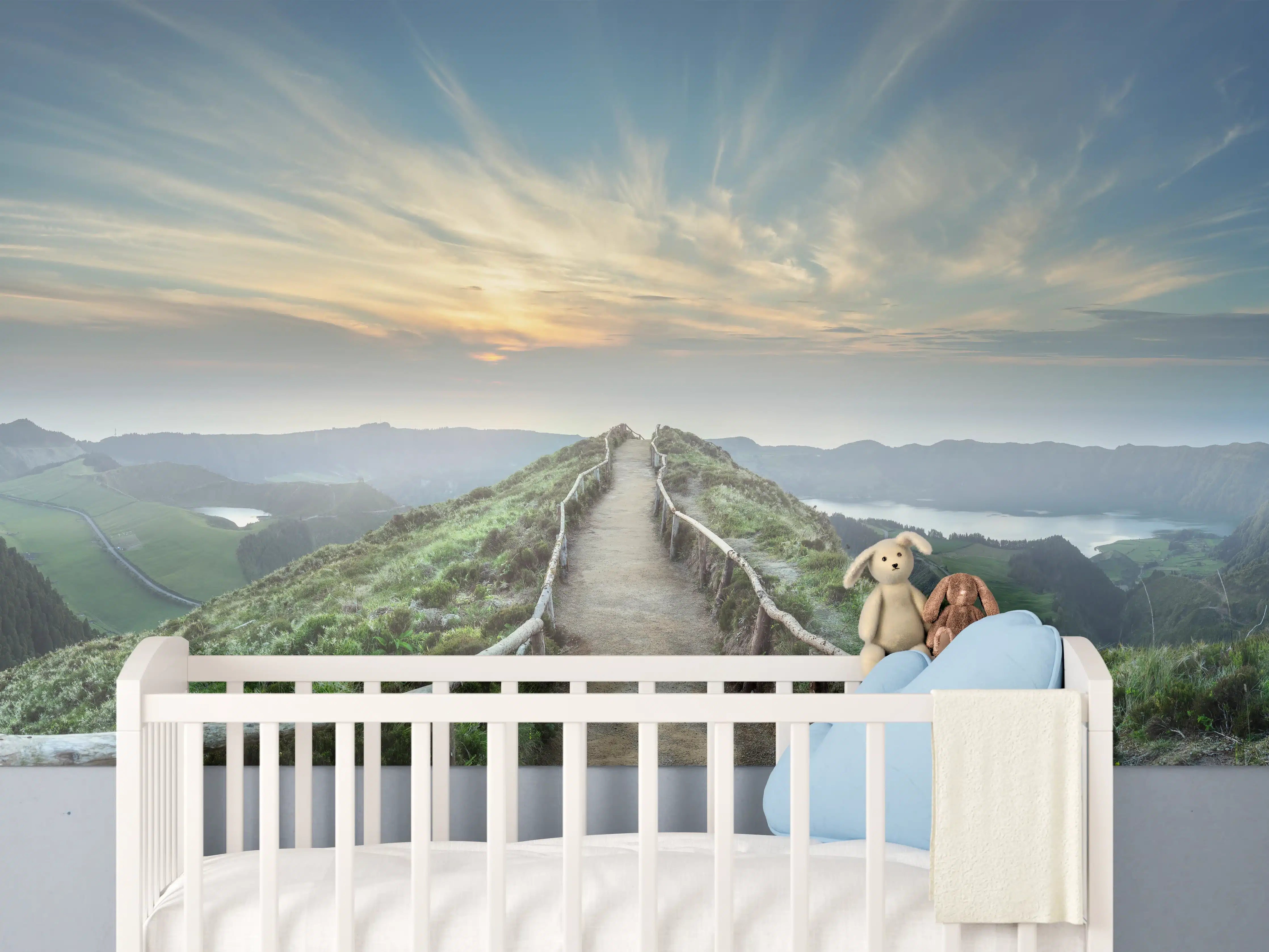 Babyzimmer Wandgestaltung - Fesselnde  Berglandschaft - Ponta Delgada