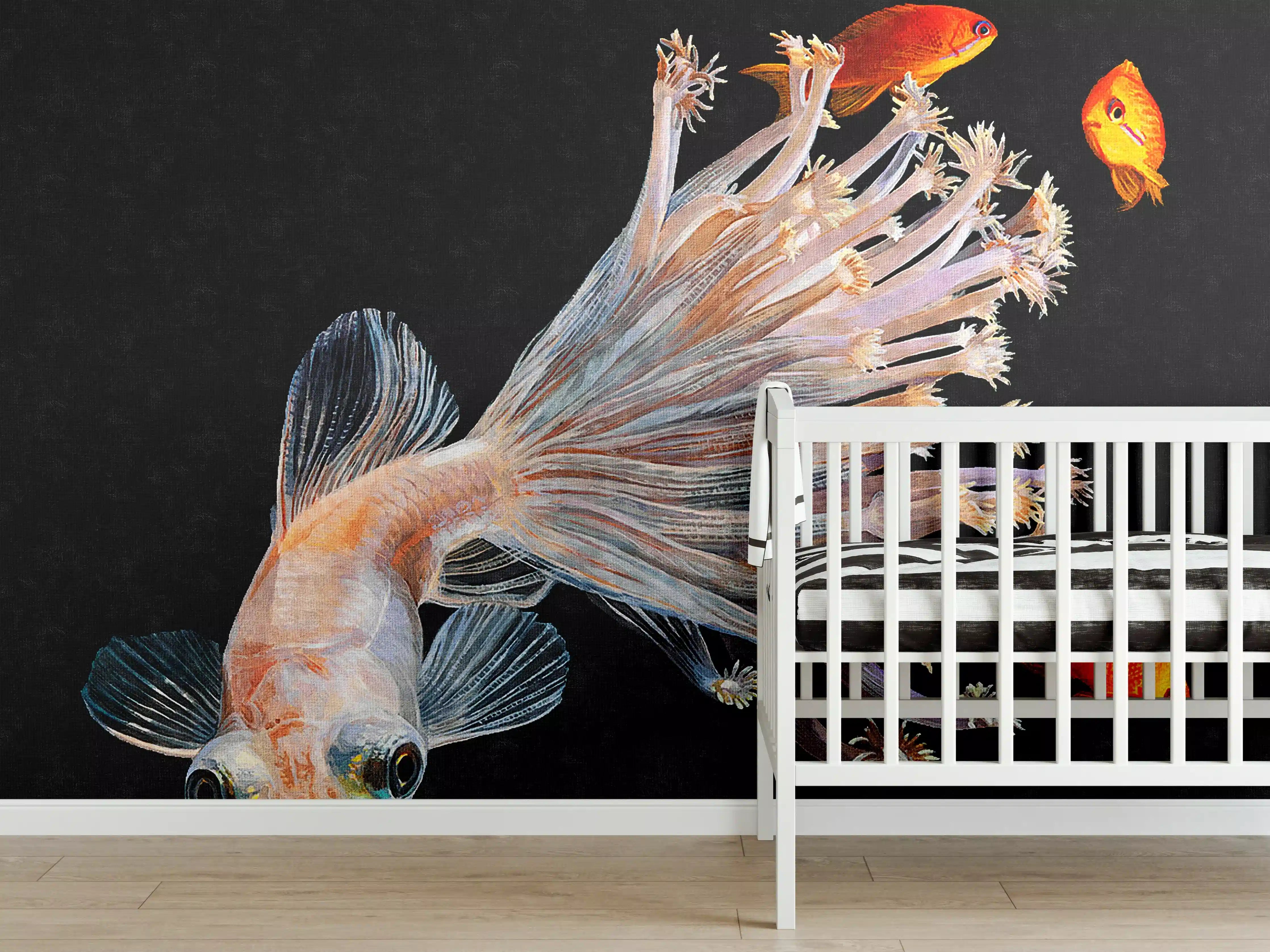 Babyzimmer Wandgestaltung - Fisch verschmolzen mit Korallen