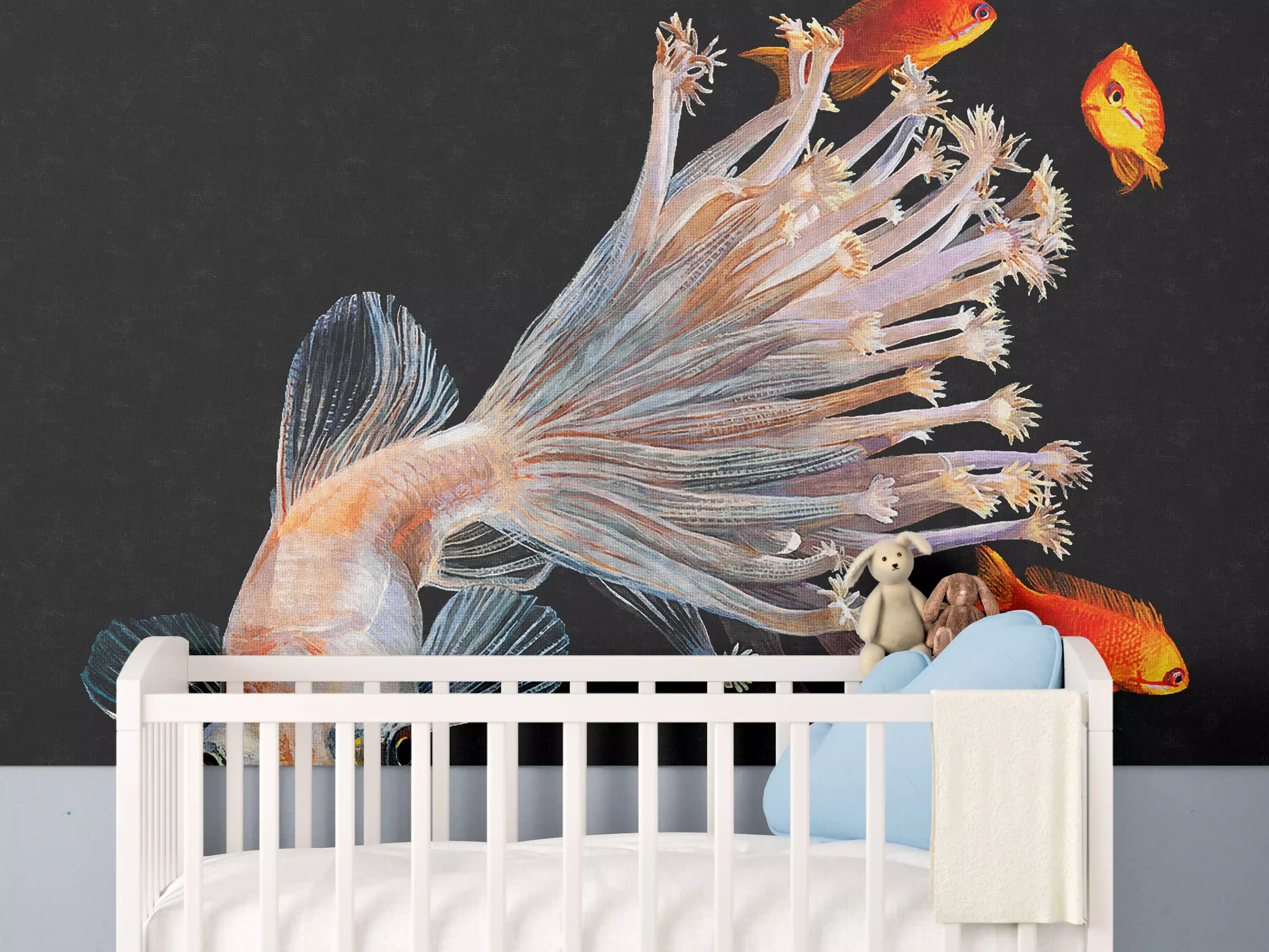 Babyzimmer Wandgestaltung - Fisch verschmolzen mit Korallen