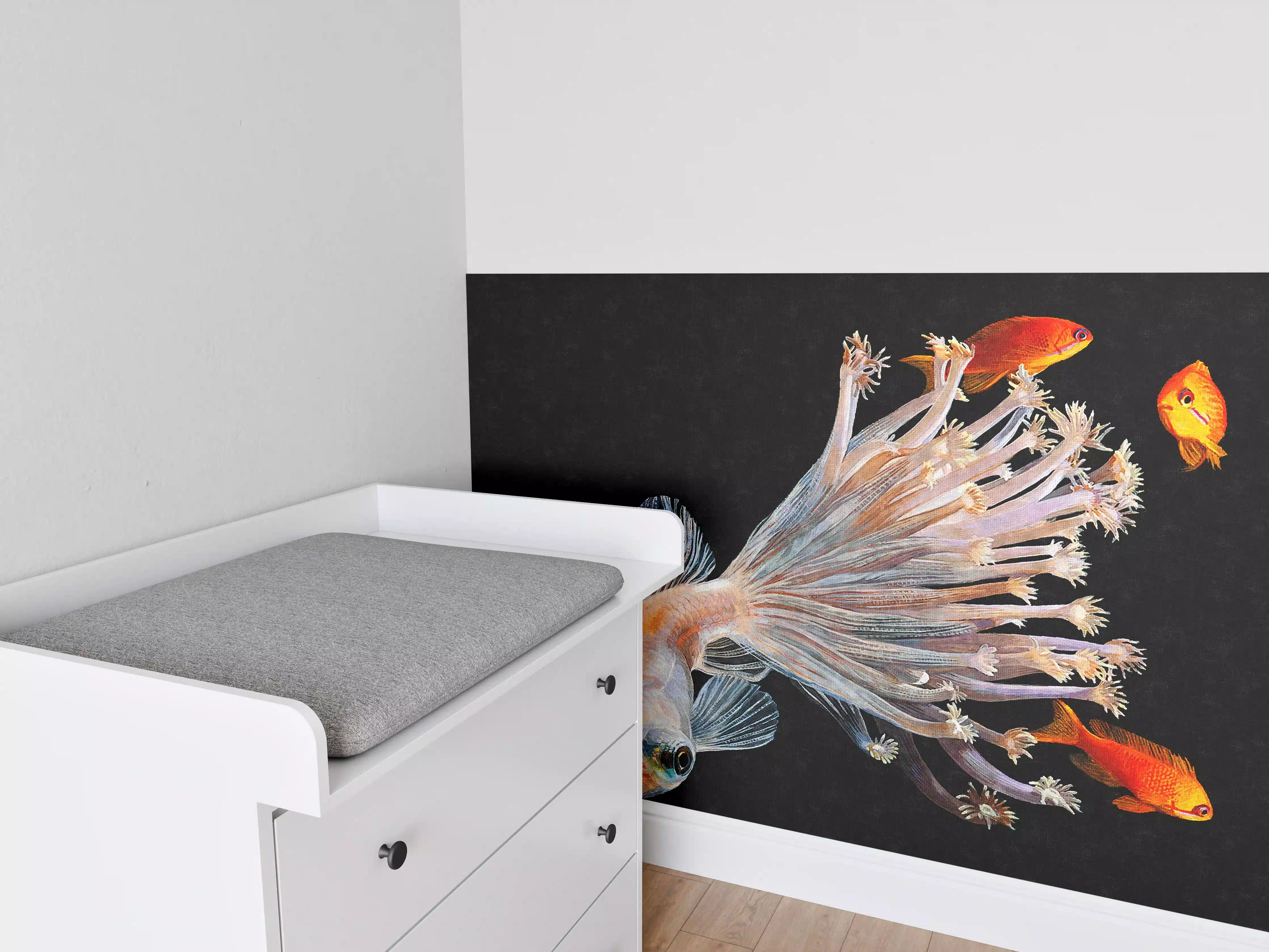 Babyzimmer Wandgestaltung - Fisch verschmolzen mit Korallen
