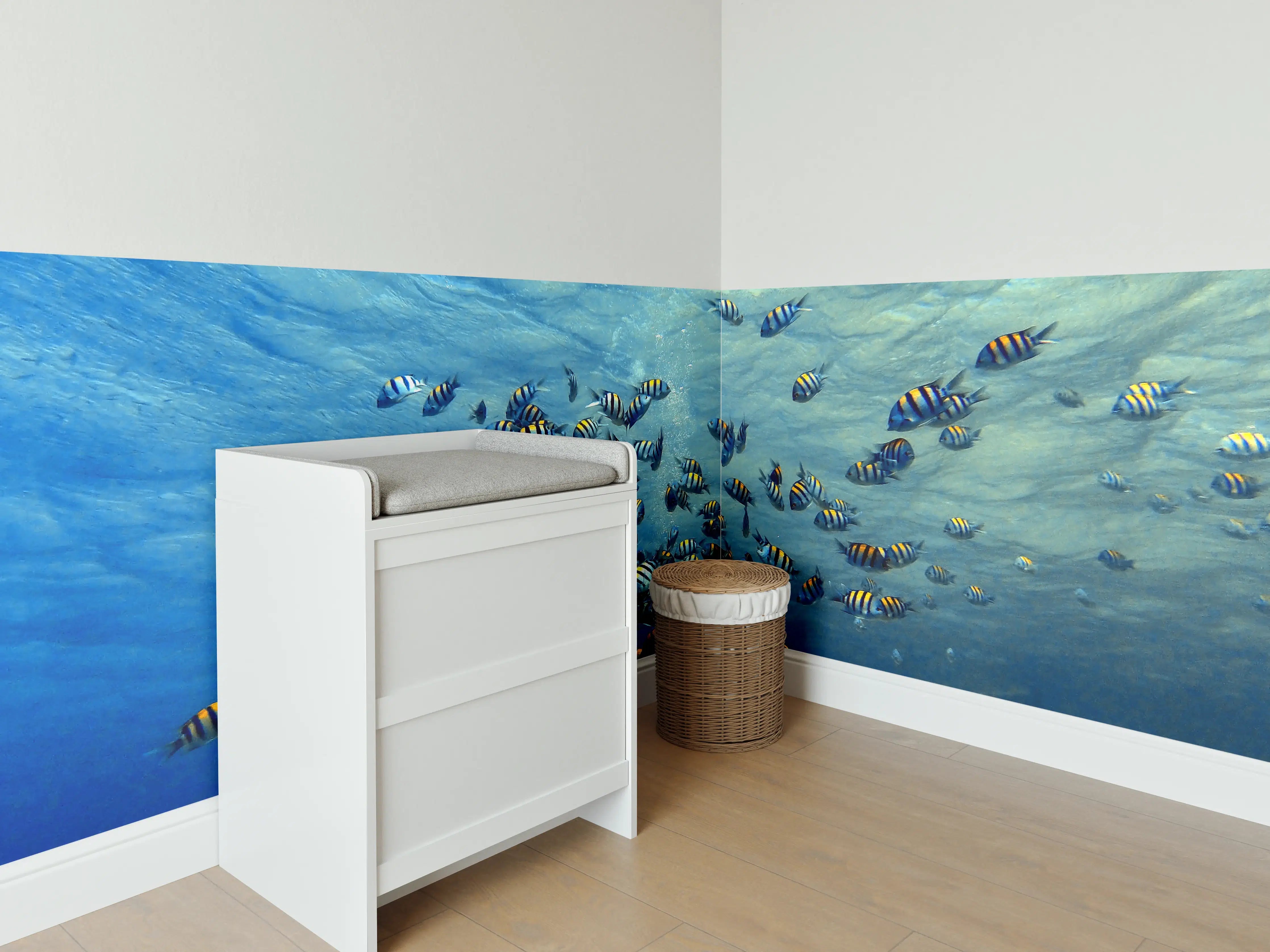 Babyzimmer Wandgestaltung - Fische im klarem Meer