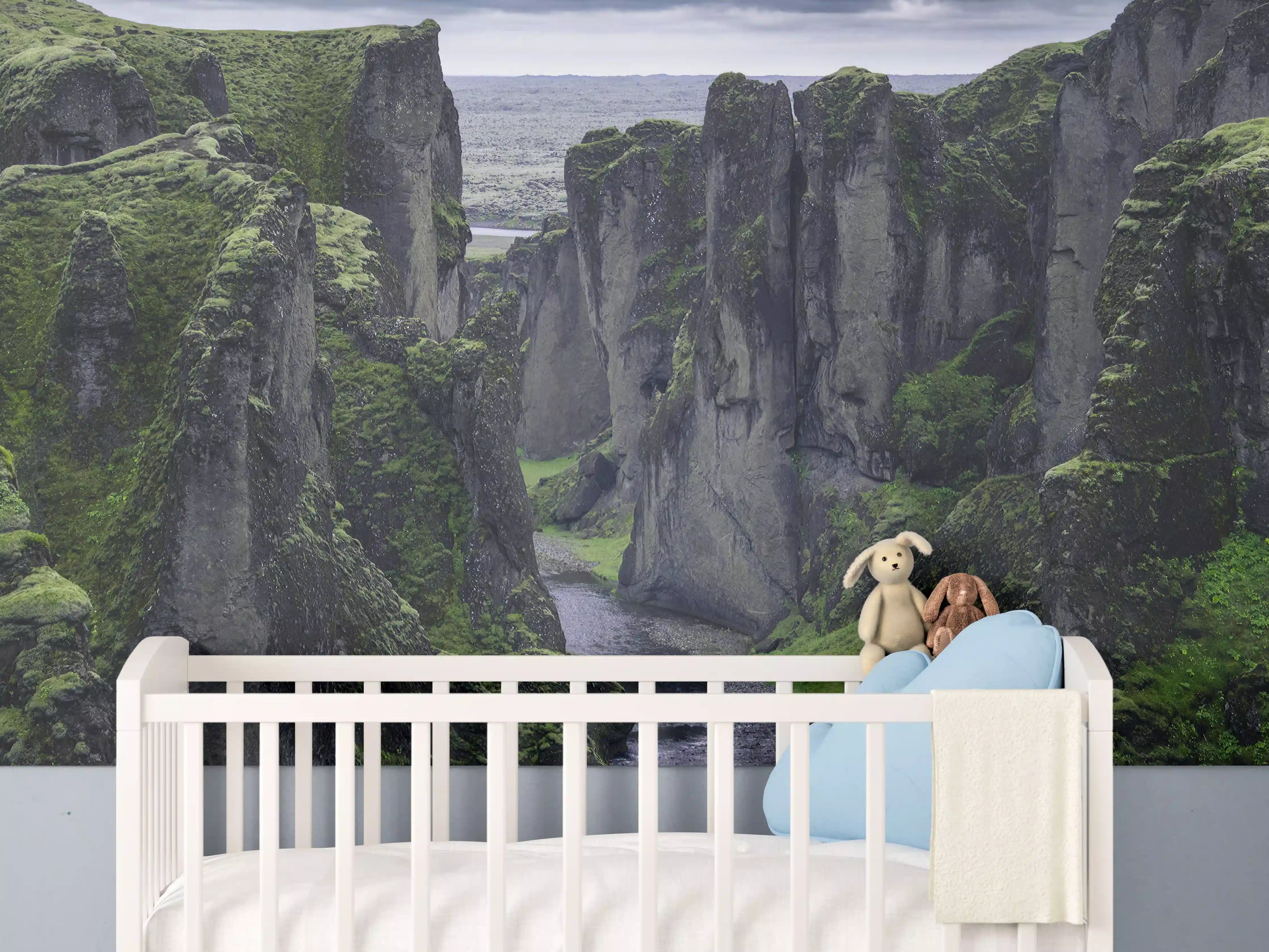 Babyzimmer Wandgestaltung - Fjadrargljufur - Schlucht in Südisland