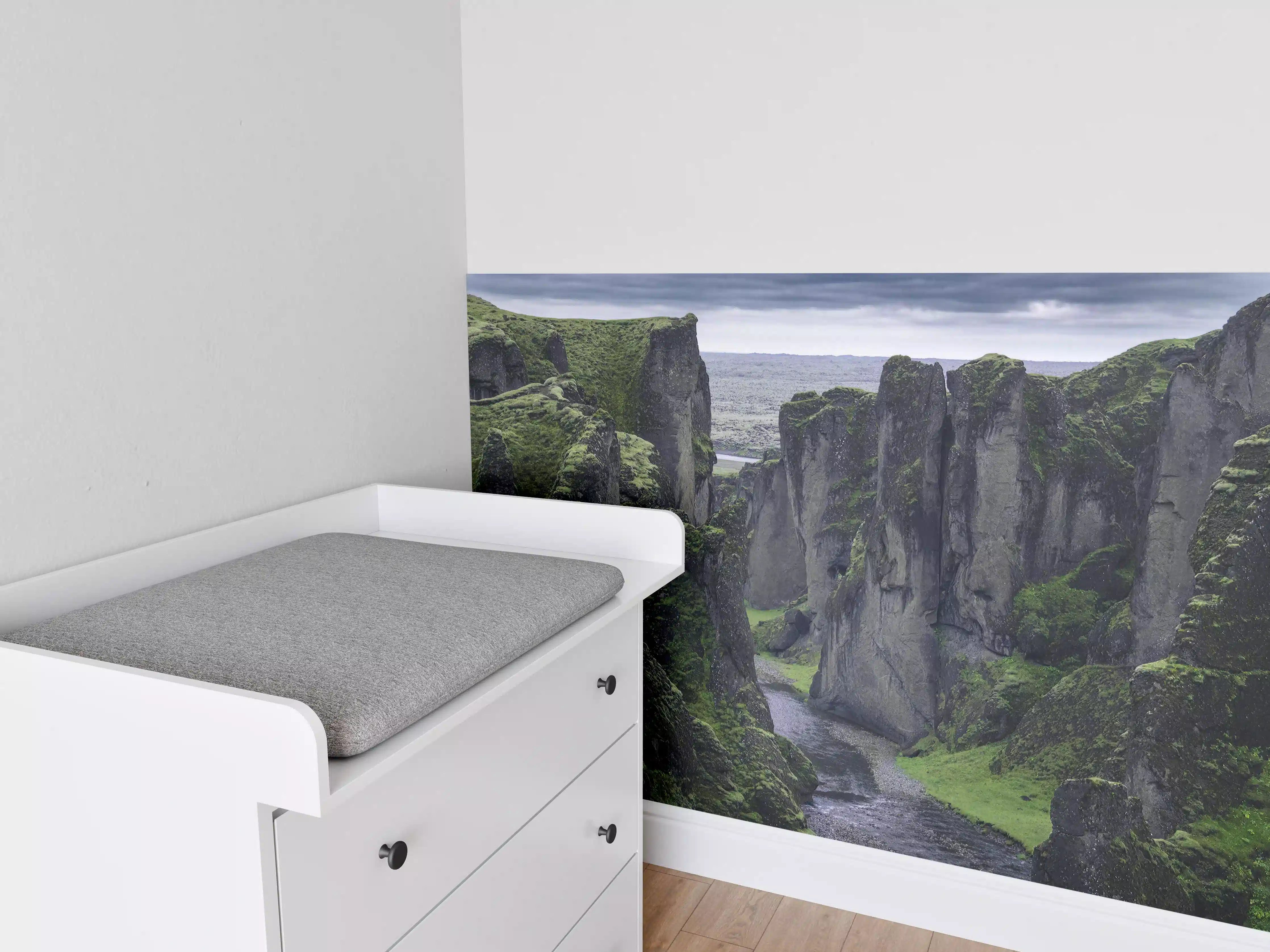 Babyzimmer Wandgestaltung - Fjadrargljufur - Schlucht in Südisland