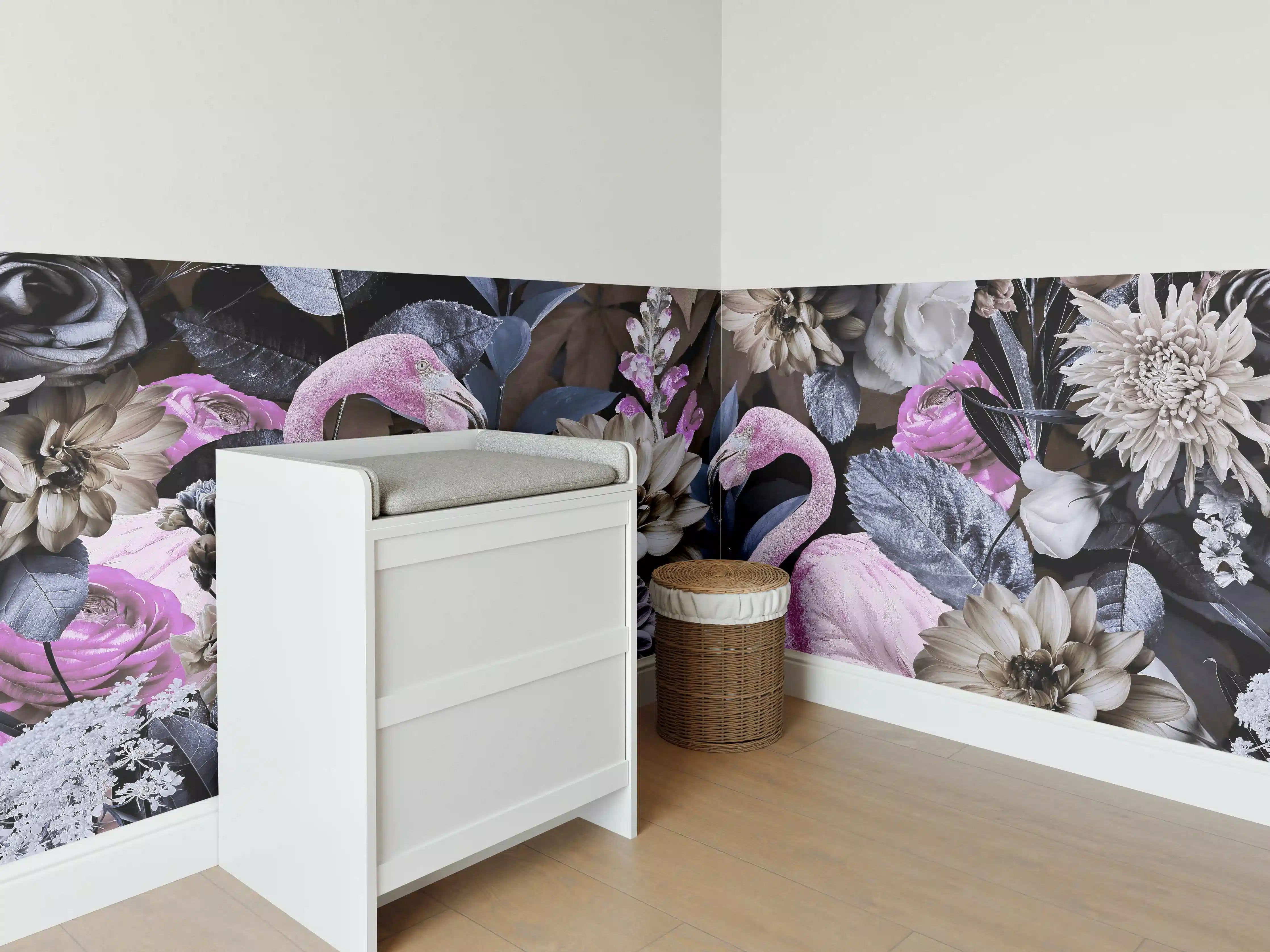 Babyzimmer Wandgestaltung - Flamingo Garden - Floral