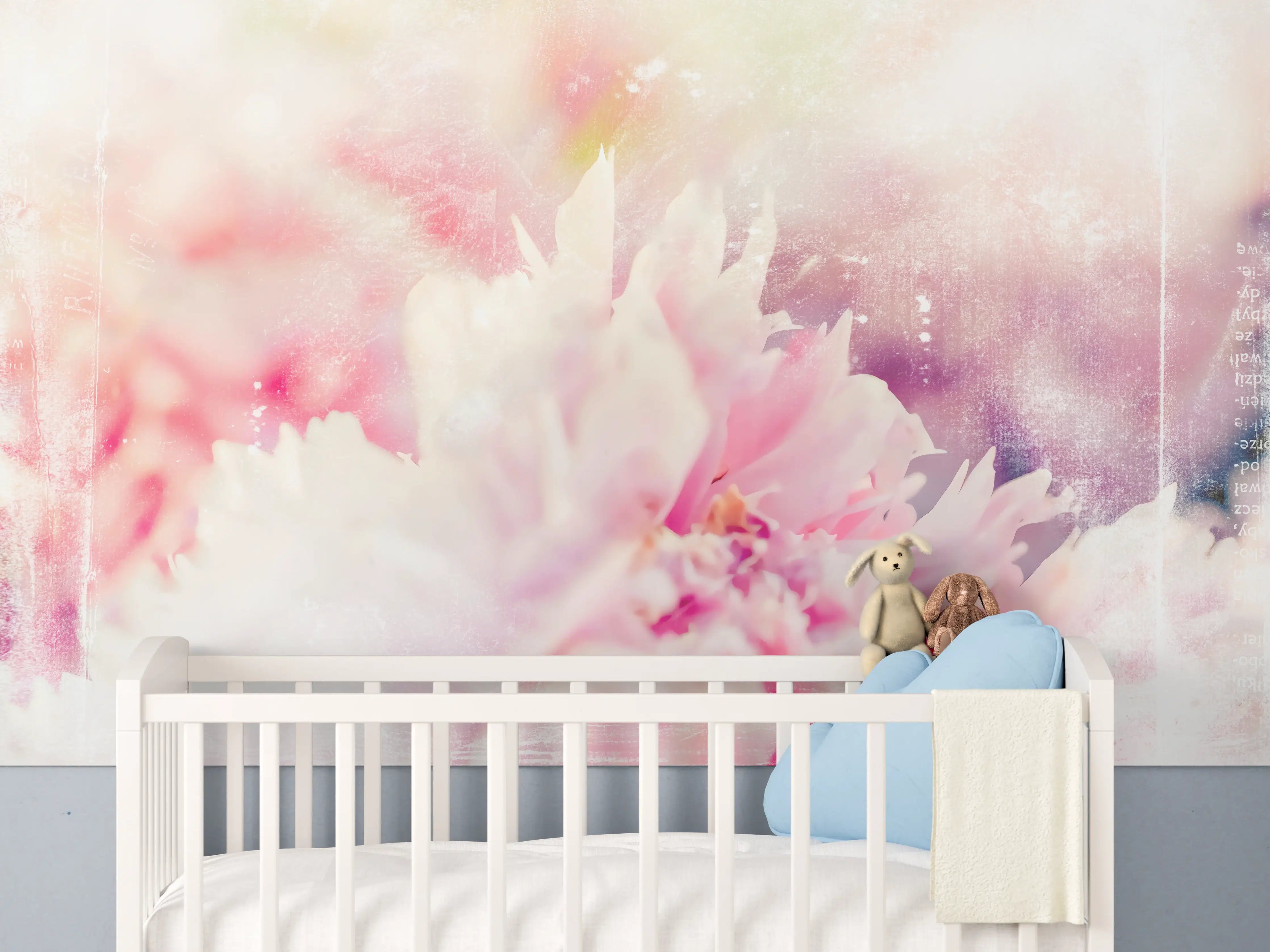 Babyzimmer Wandgestaltung - Florale Darstellung 