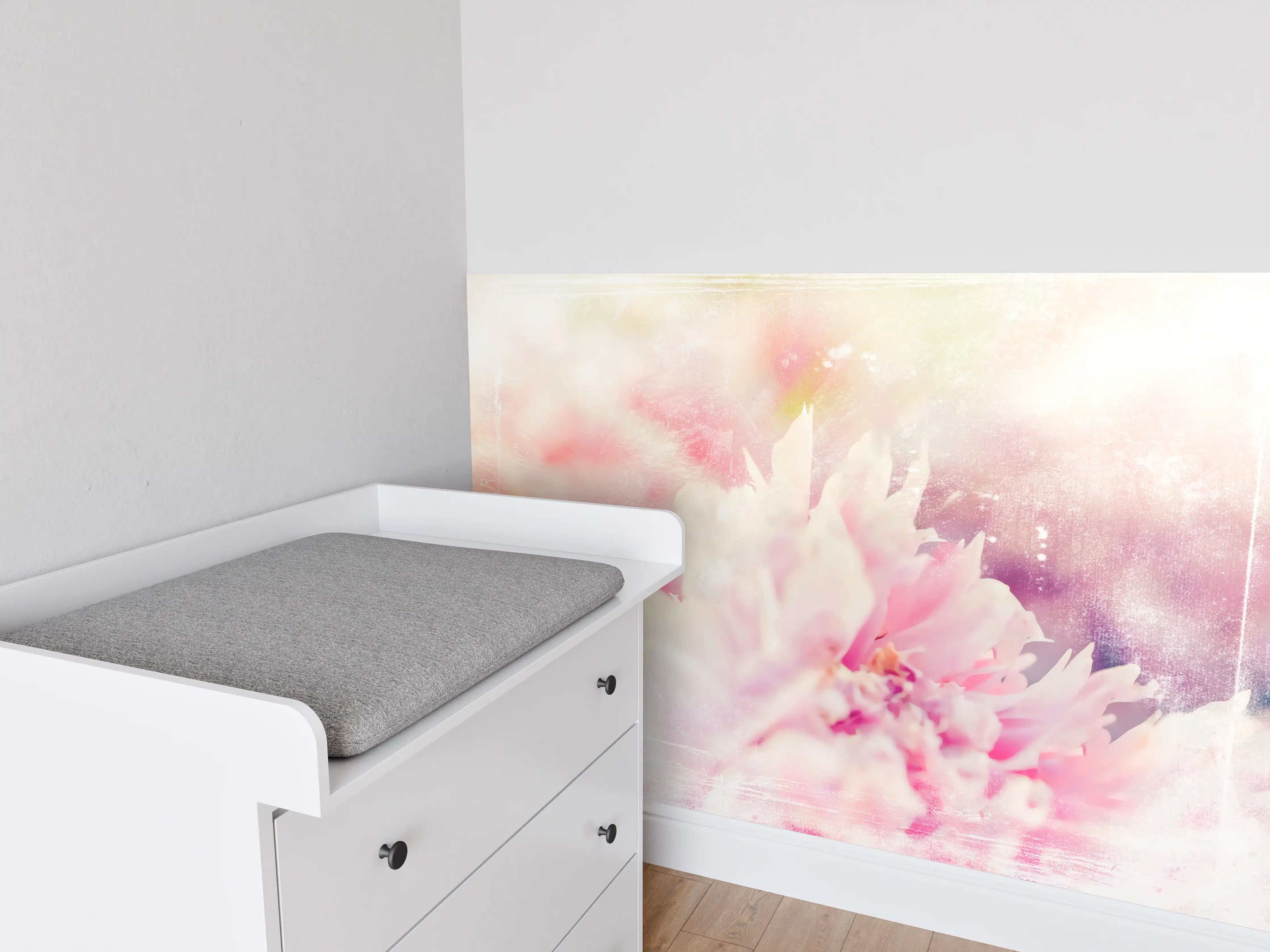 Babyzimmer Wandgestaltung - Florale Darstellung 