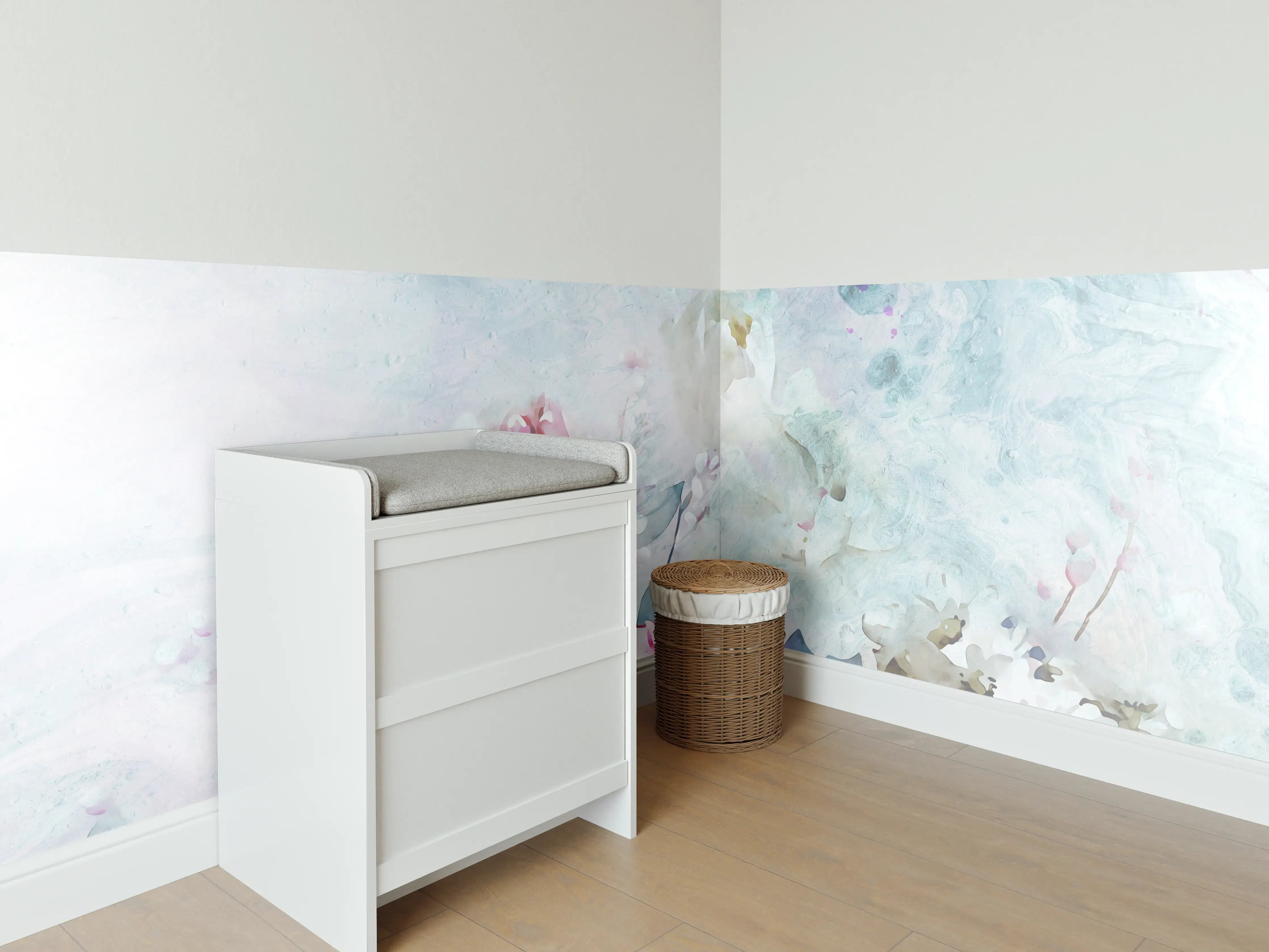 Babyzimmer Wandgestaltung - Florale Kunst - Blumen Portrait