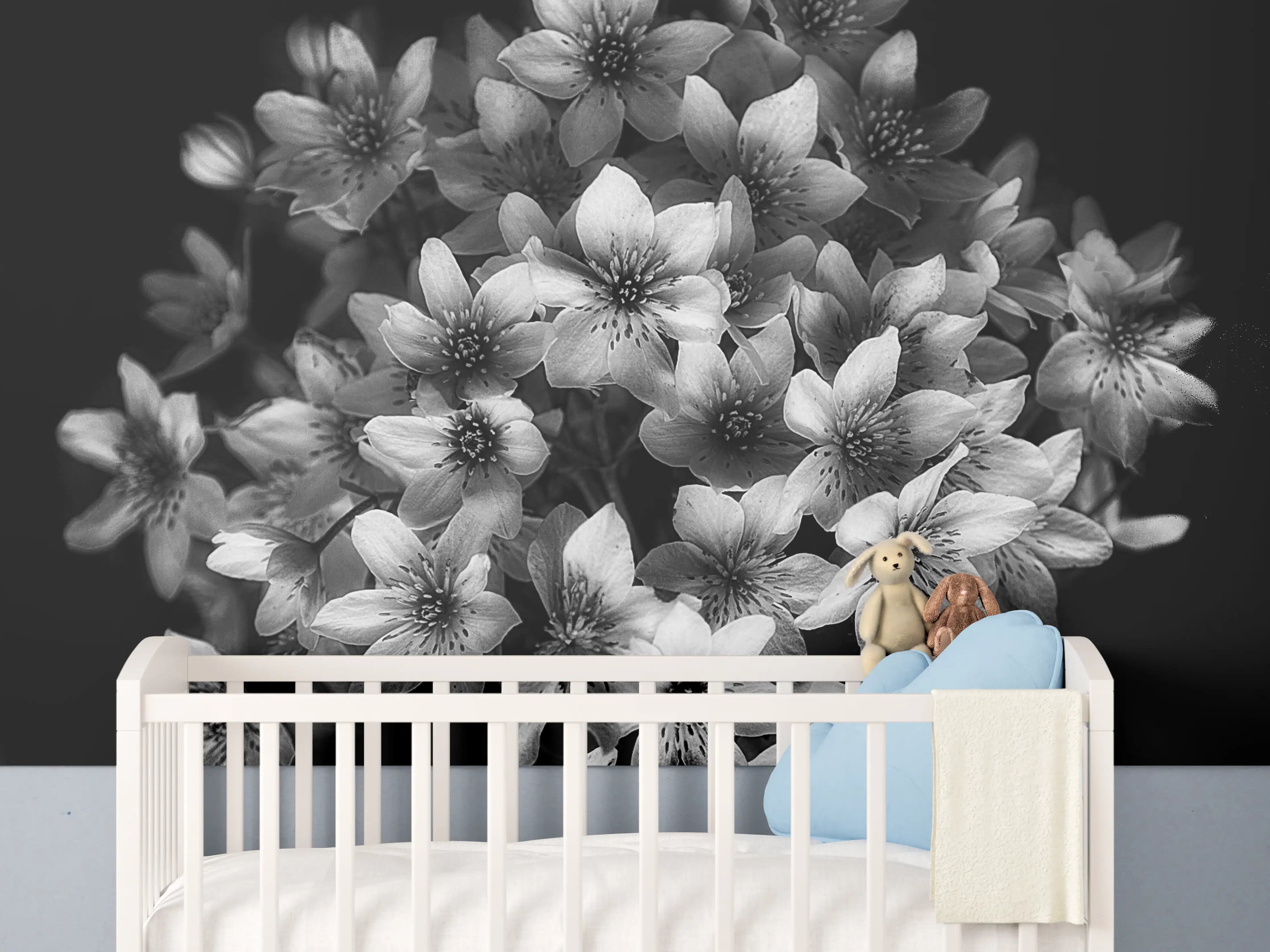 Babyzimmer Wandgestaltung - Florale Kunst - Blumenstrauß