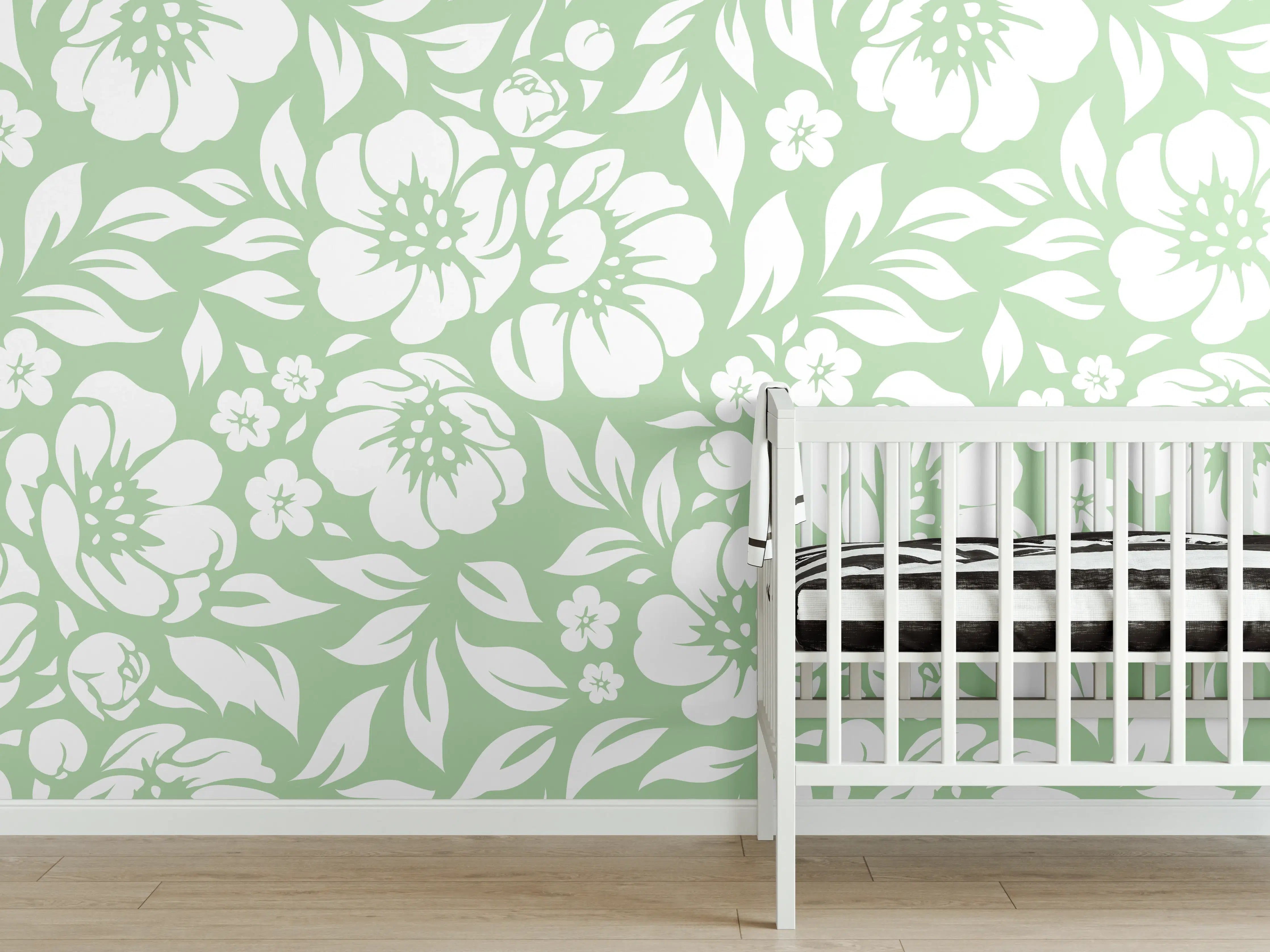 Babyzimmer Wandgestaltung - Florale Muschio-Design