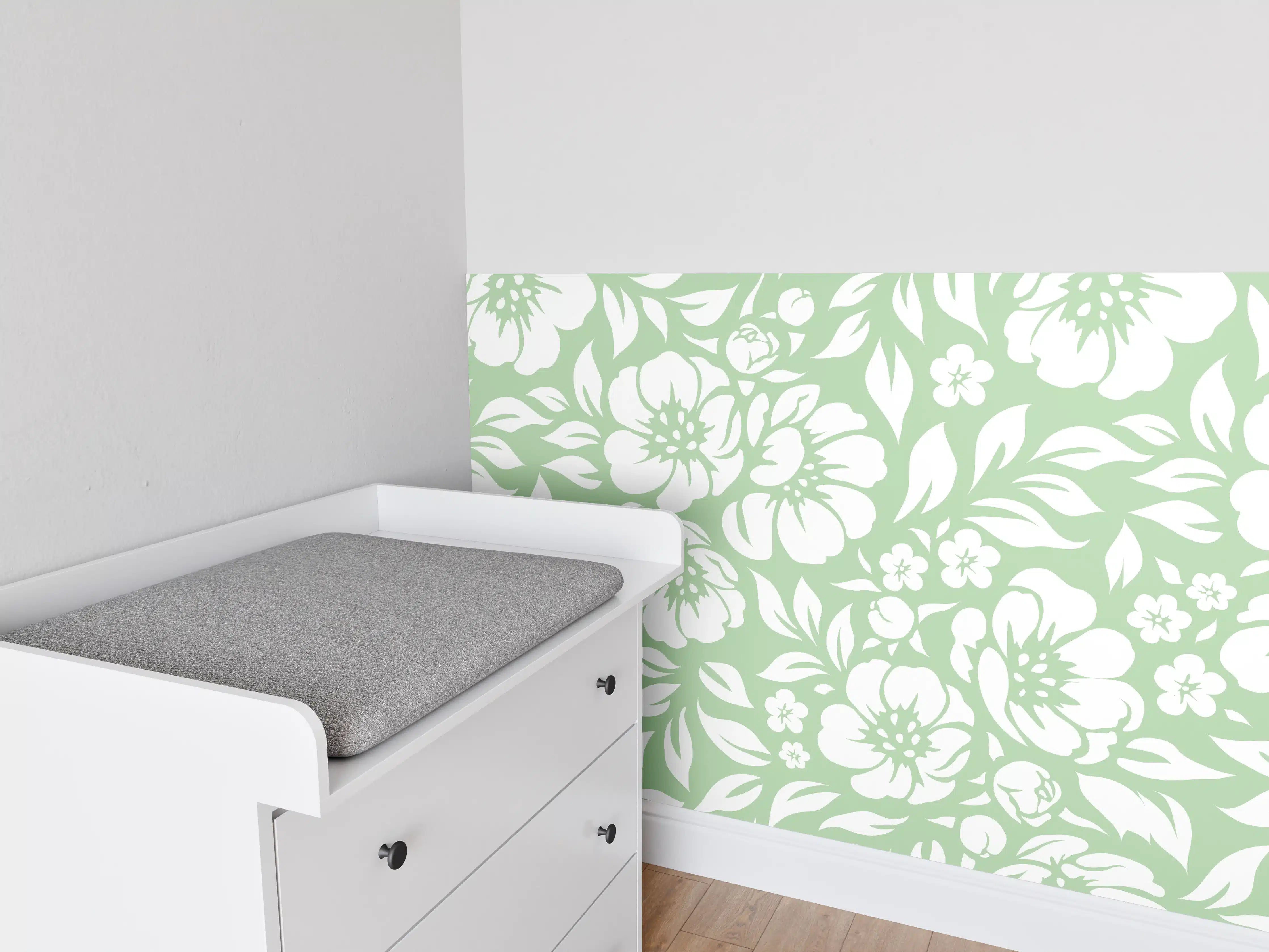 Babyzimmer Wandgestaltung - Florale Muschio-Design