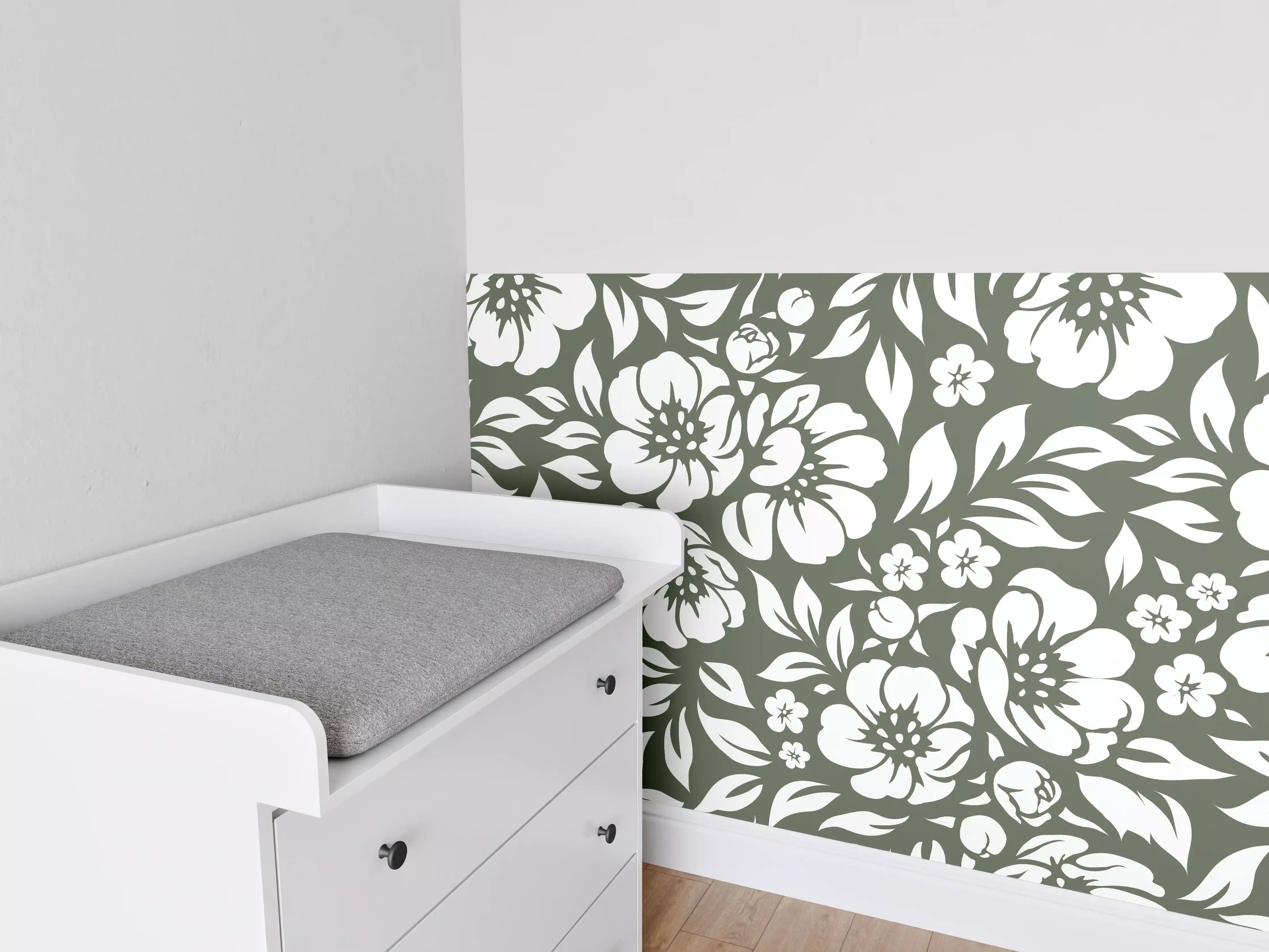 Babyzimmer Wandgestaltung - Florale Wanddekoration