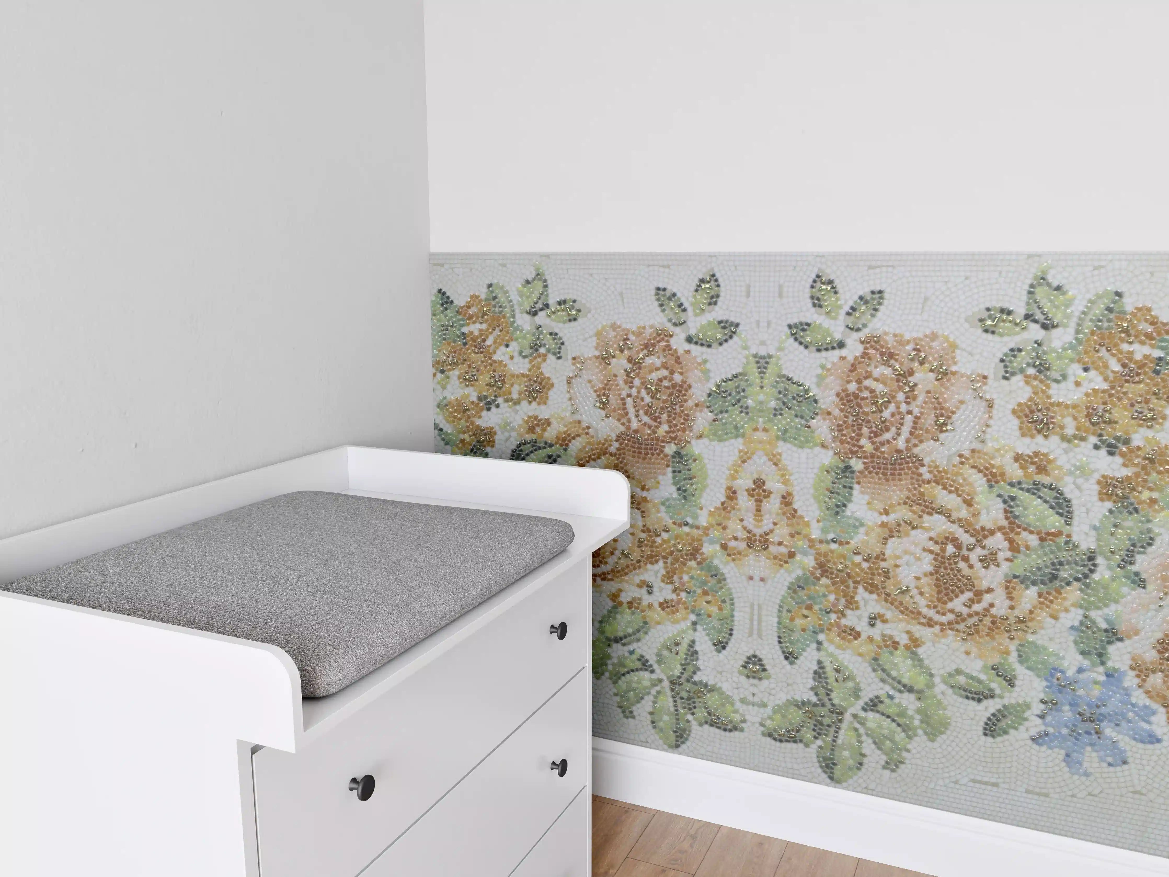 Babyzimmer Wandgestaltung - Florales Muster Design Textur