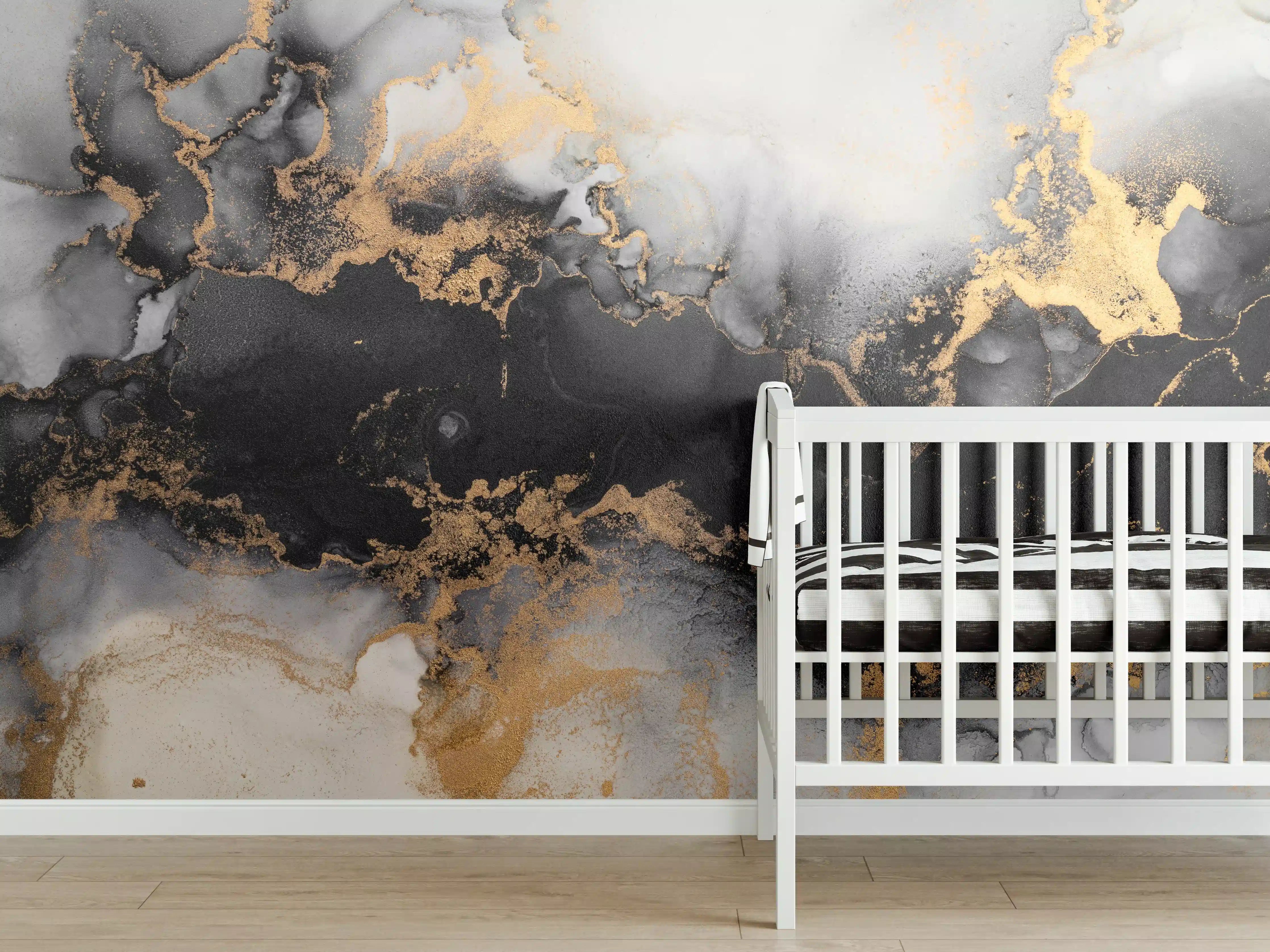 Babyzimmer Wandgestaltung - Flüssigkunst - Marmor