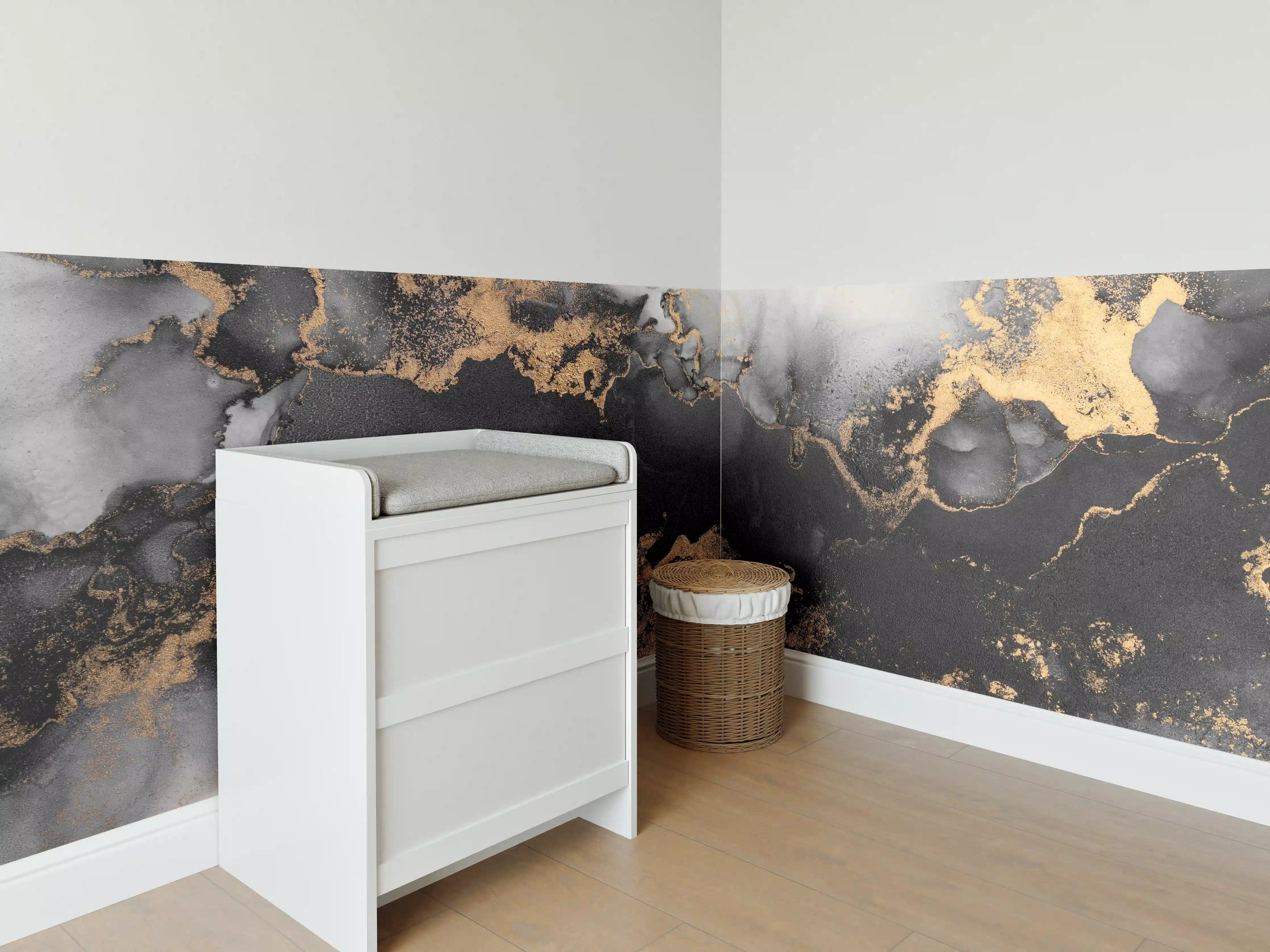 Babyzimmer Wandgestaltung - Flüssigkunst - Marmor