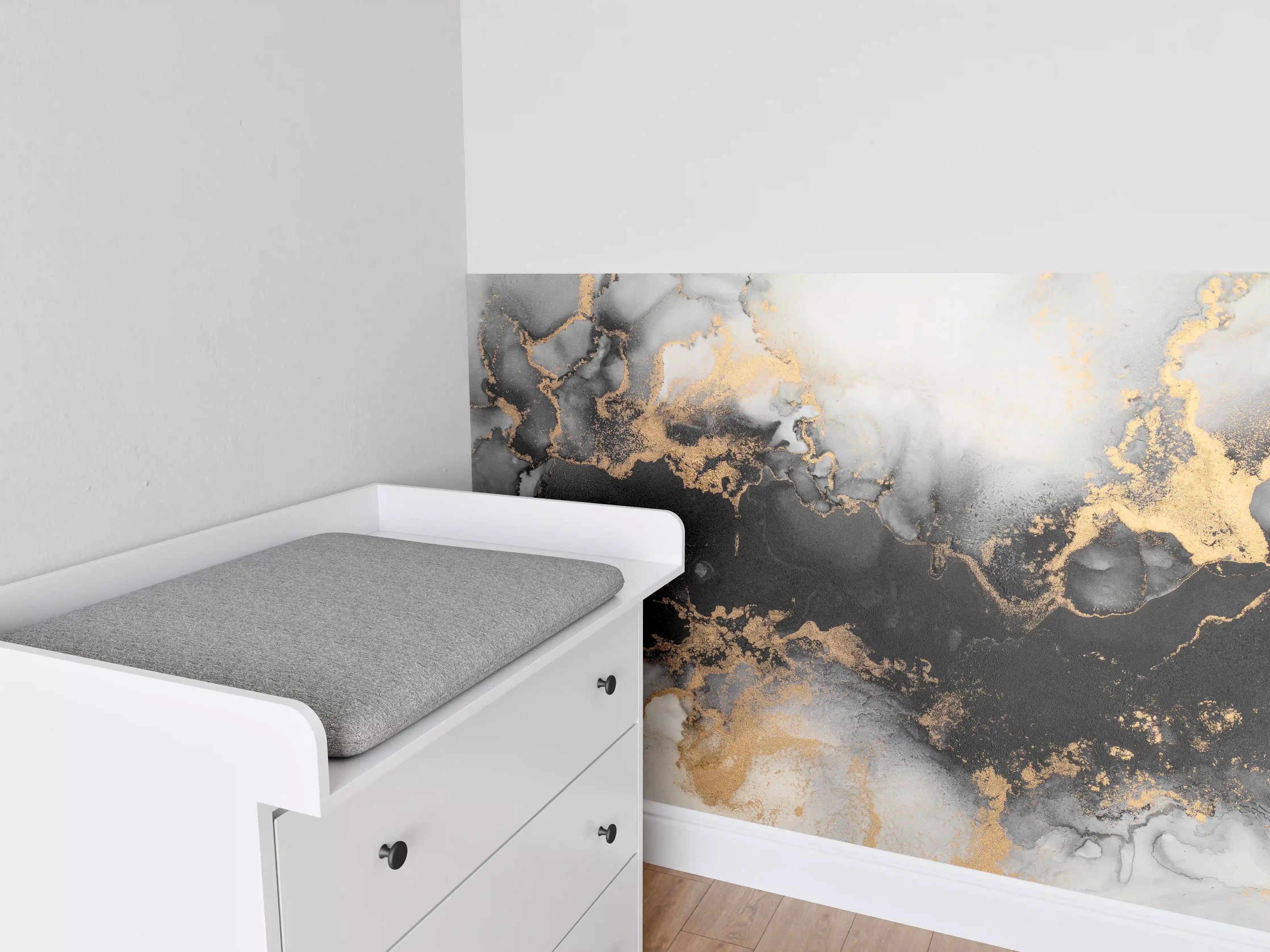 Babyzimmer Wandgestaltung - Flüssigkunst - Marmor