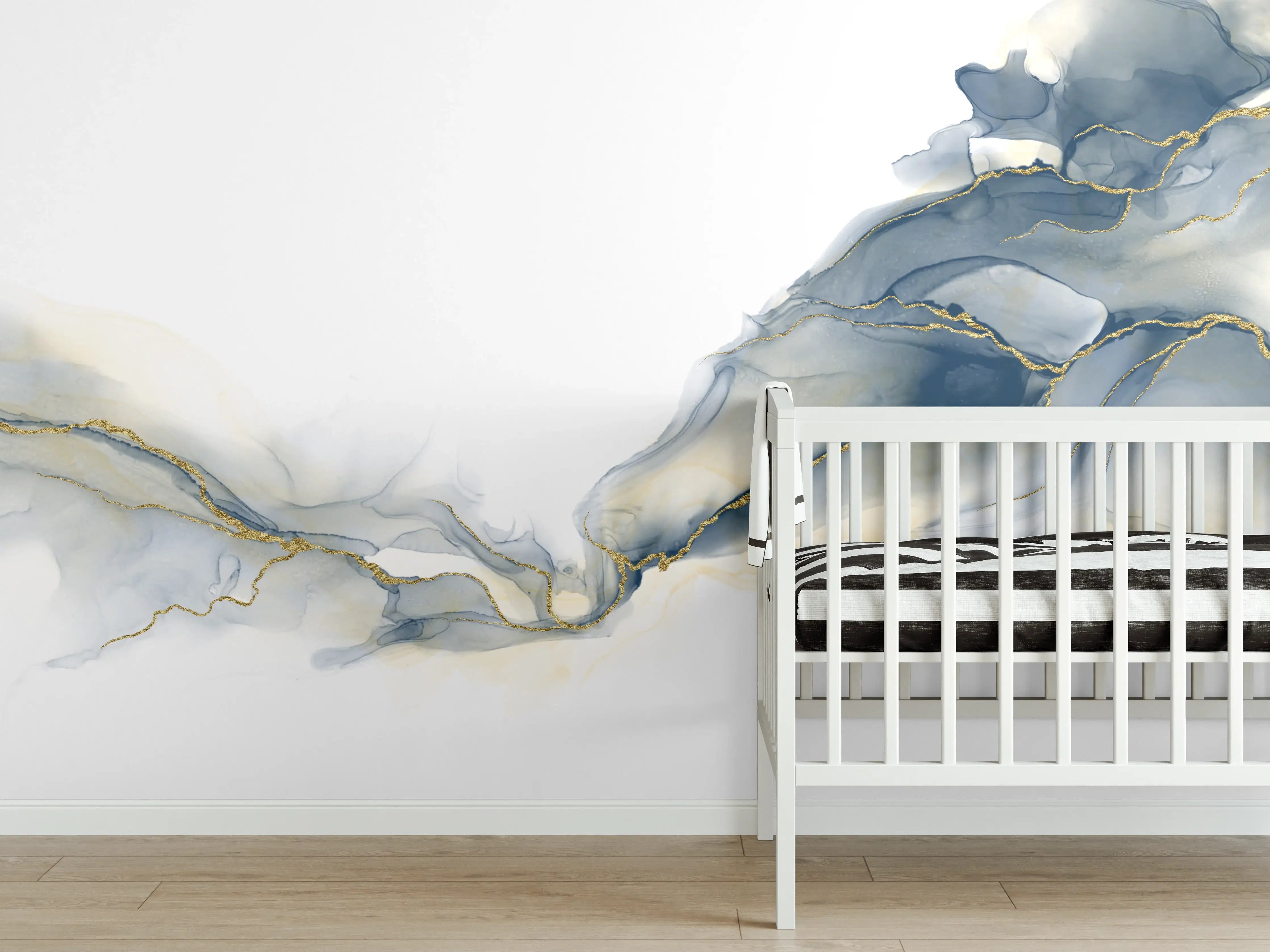 Babyzimmer Wandgestaltung - Flüssigkunstmalerei - Alkoholtintenkunst