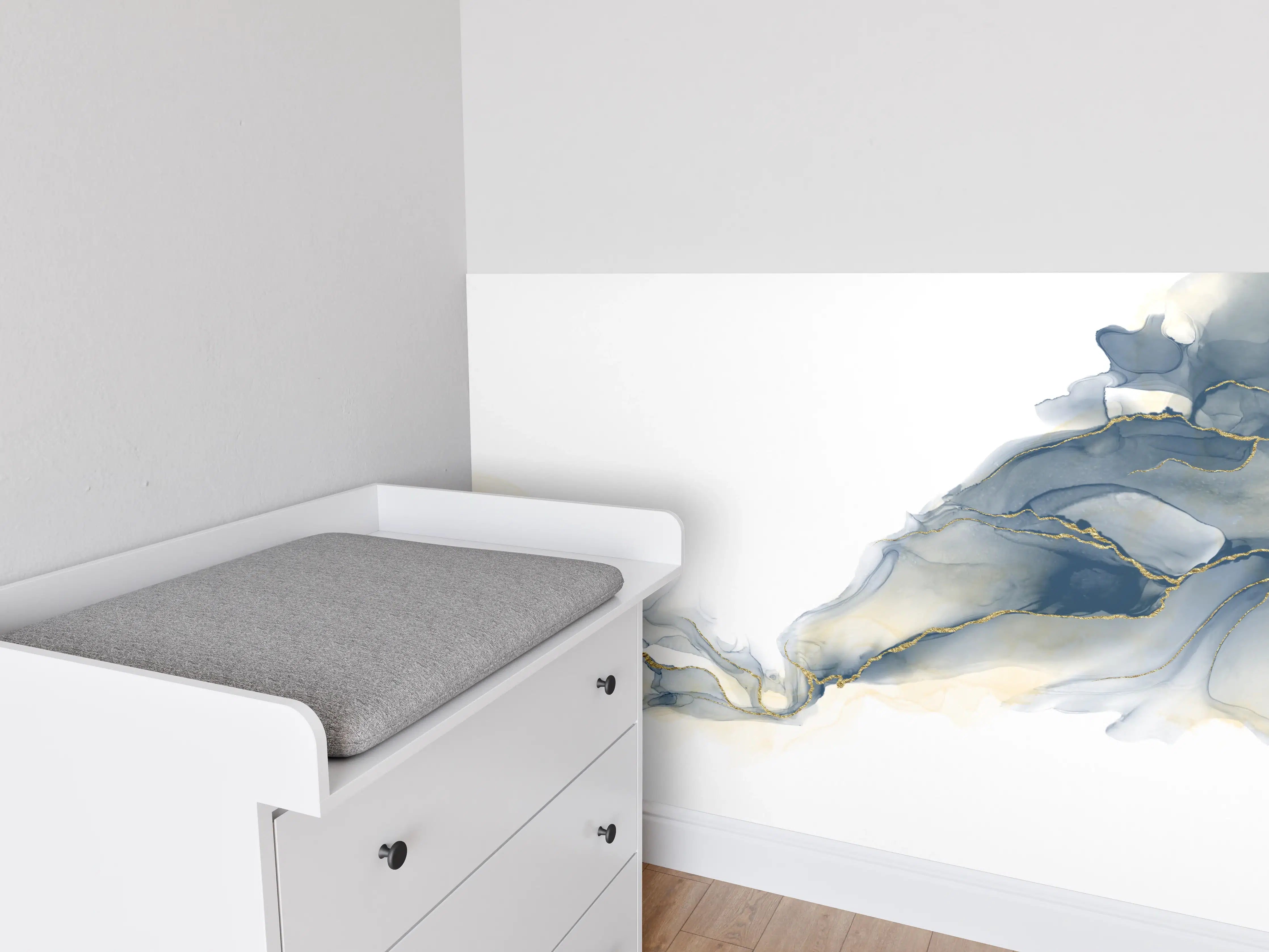 Babyzimmer Wandgestaltung - Flüssigkunstmalerei - Alkoholtintenkunst