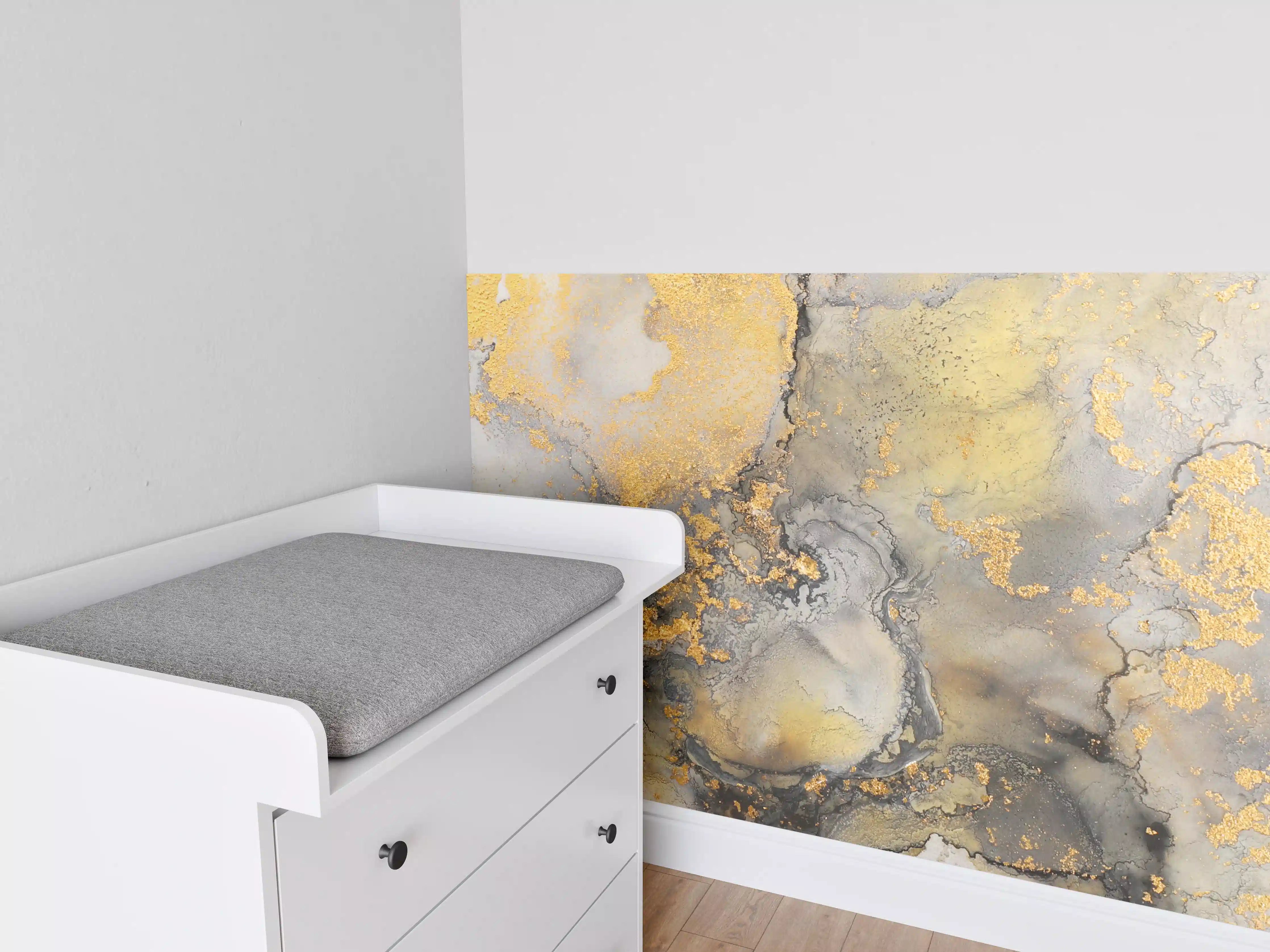 Babyzimmer Wandgestaltung - Flüssigkunstmalerei mit Alkoholtinte