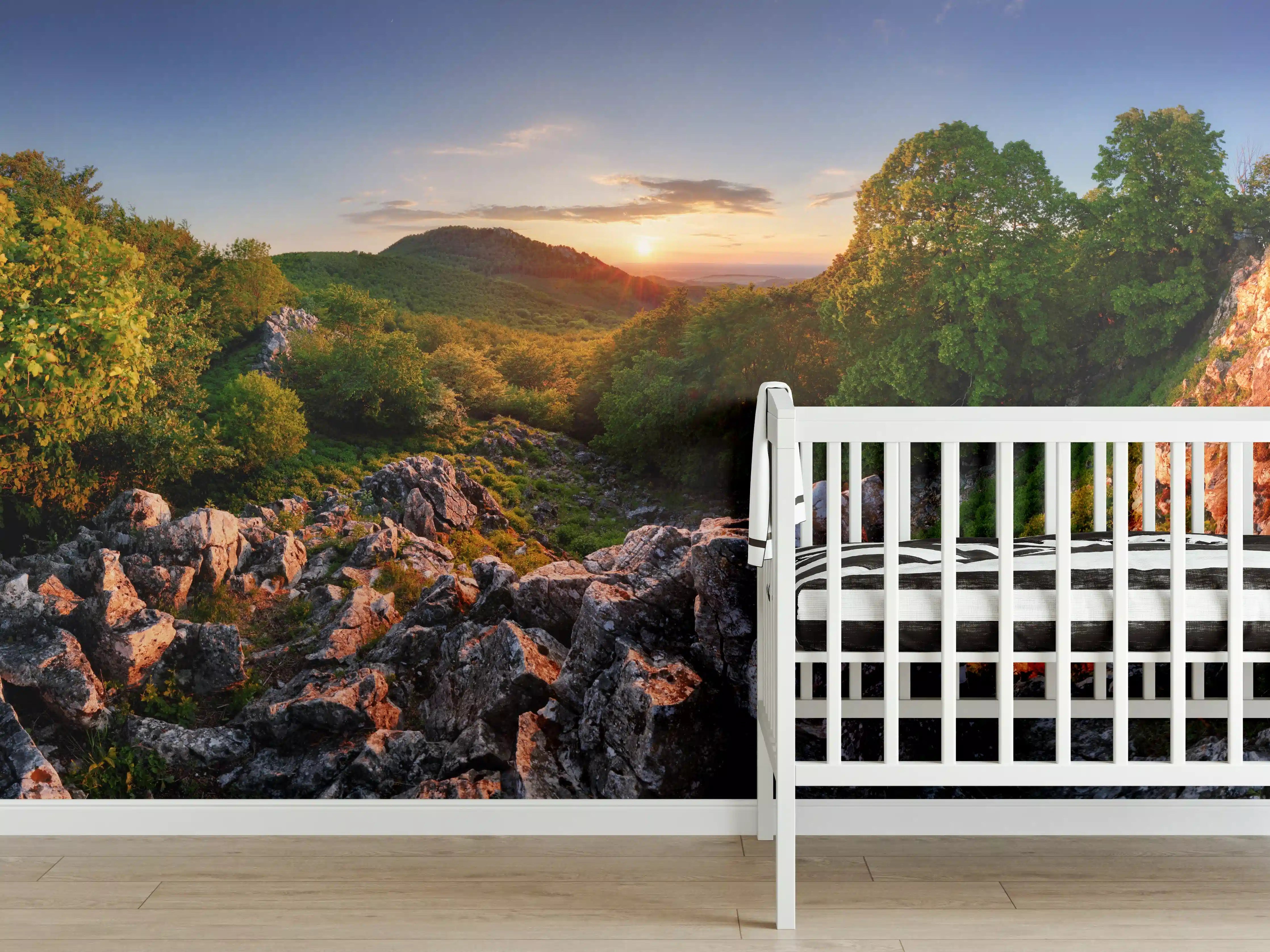 Babyzimmer Wandgestaltung - Freie Waldnaturlandschaft in der Slowakei