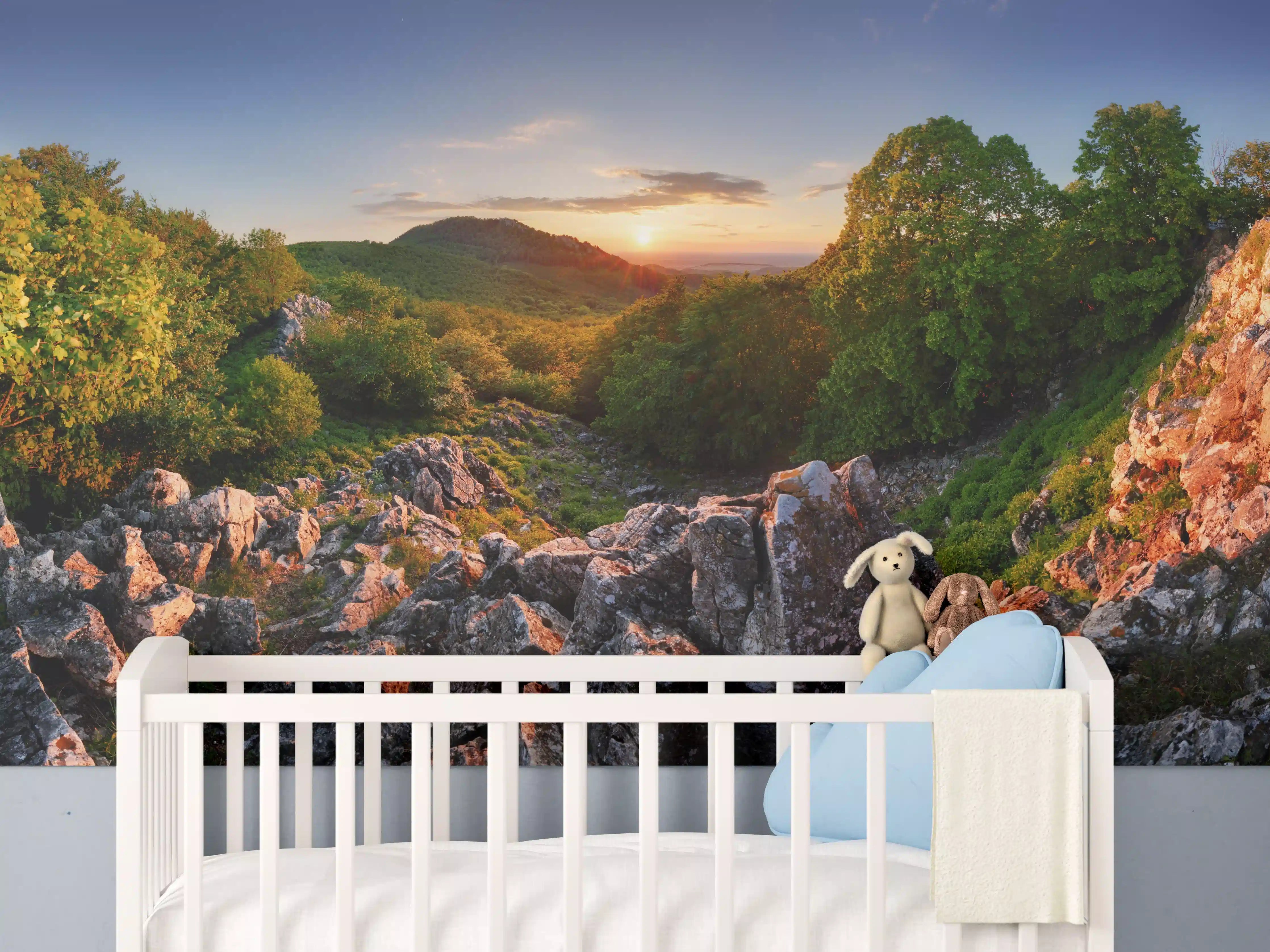 Babyzimmer Wandgestaltung - Freie Waldnaturlandschaft in der Slowakei