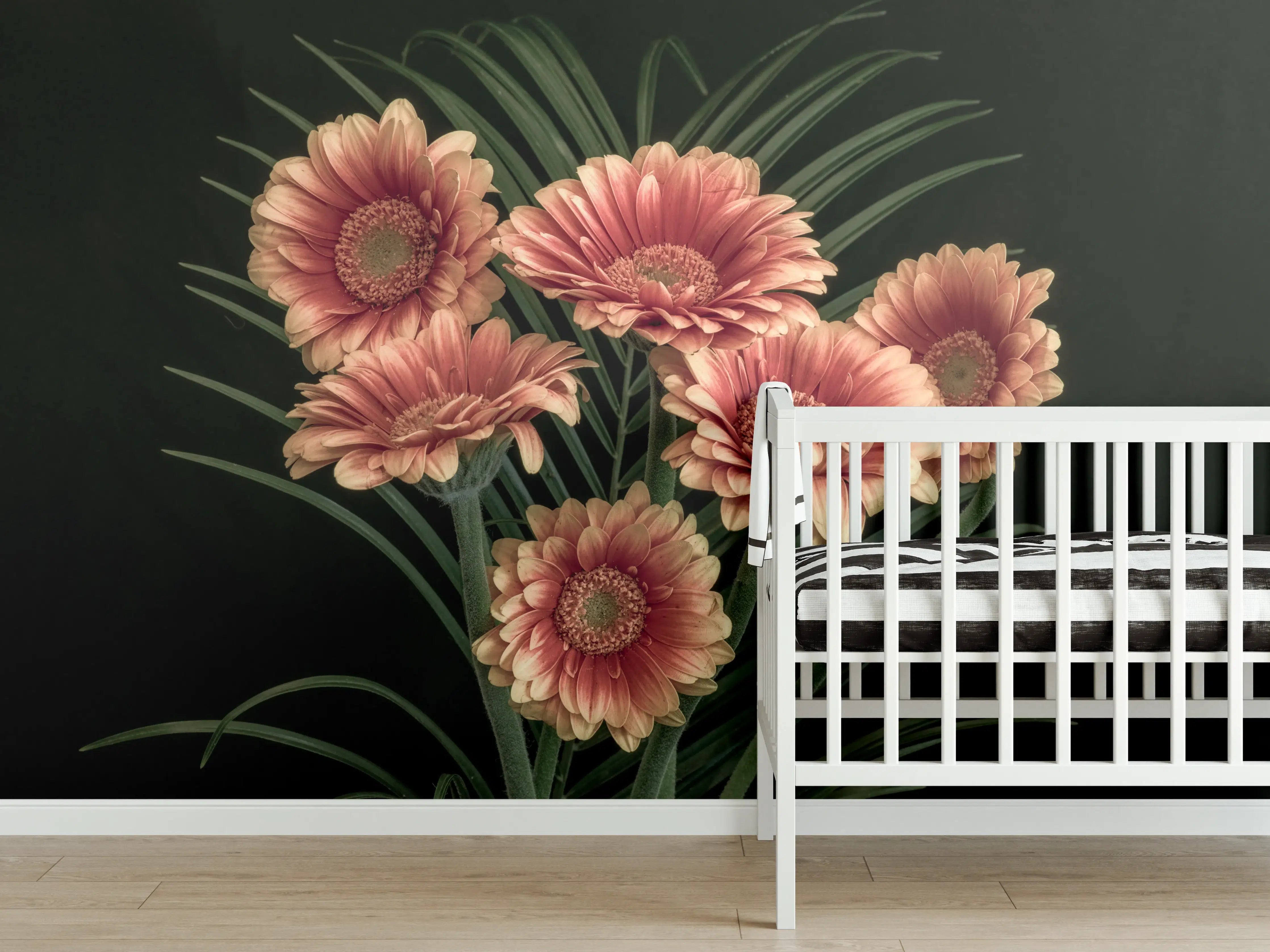 Babyzimmer Wandgestaltung - Frischer Blumenstrauß Stillleben