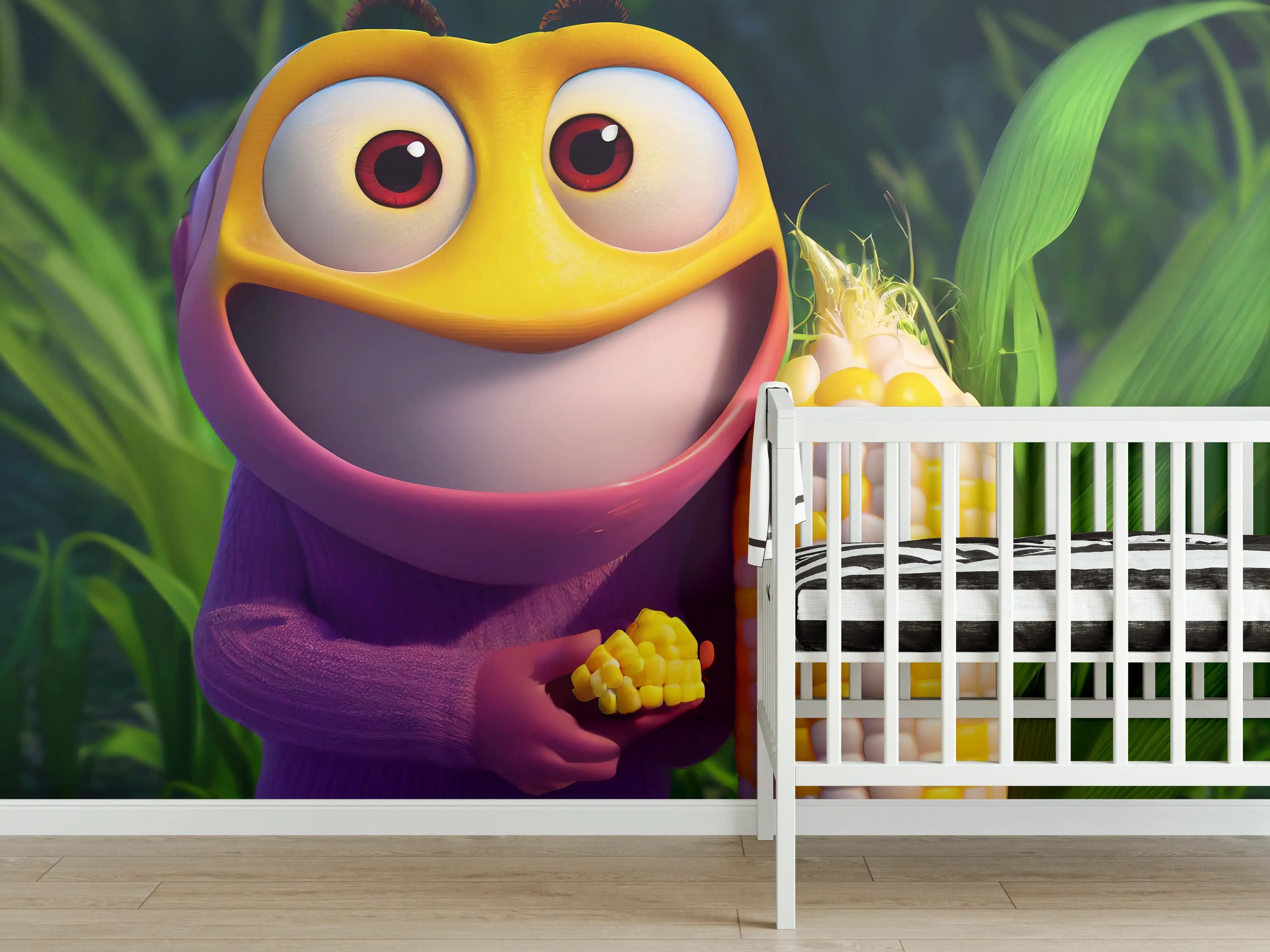 Babyzimmer Wandgestaltung - Fröhliches Insekt mit Maiskolben