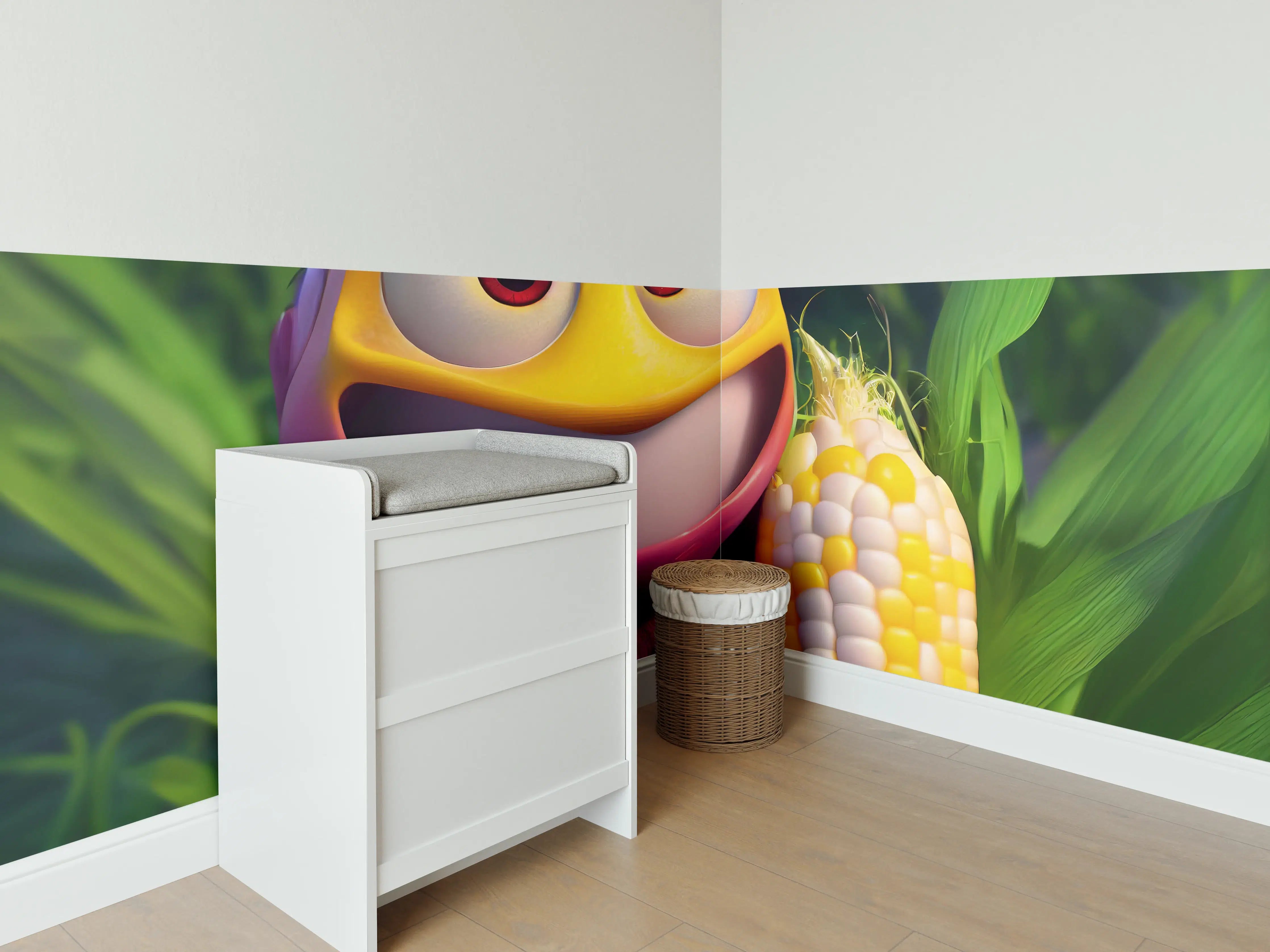Babyzimmer Wandgestaltung - Fröhliches Insekt mit Maiskolben