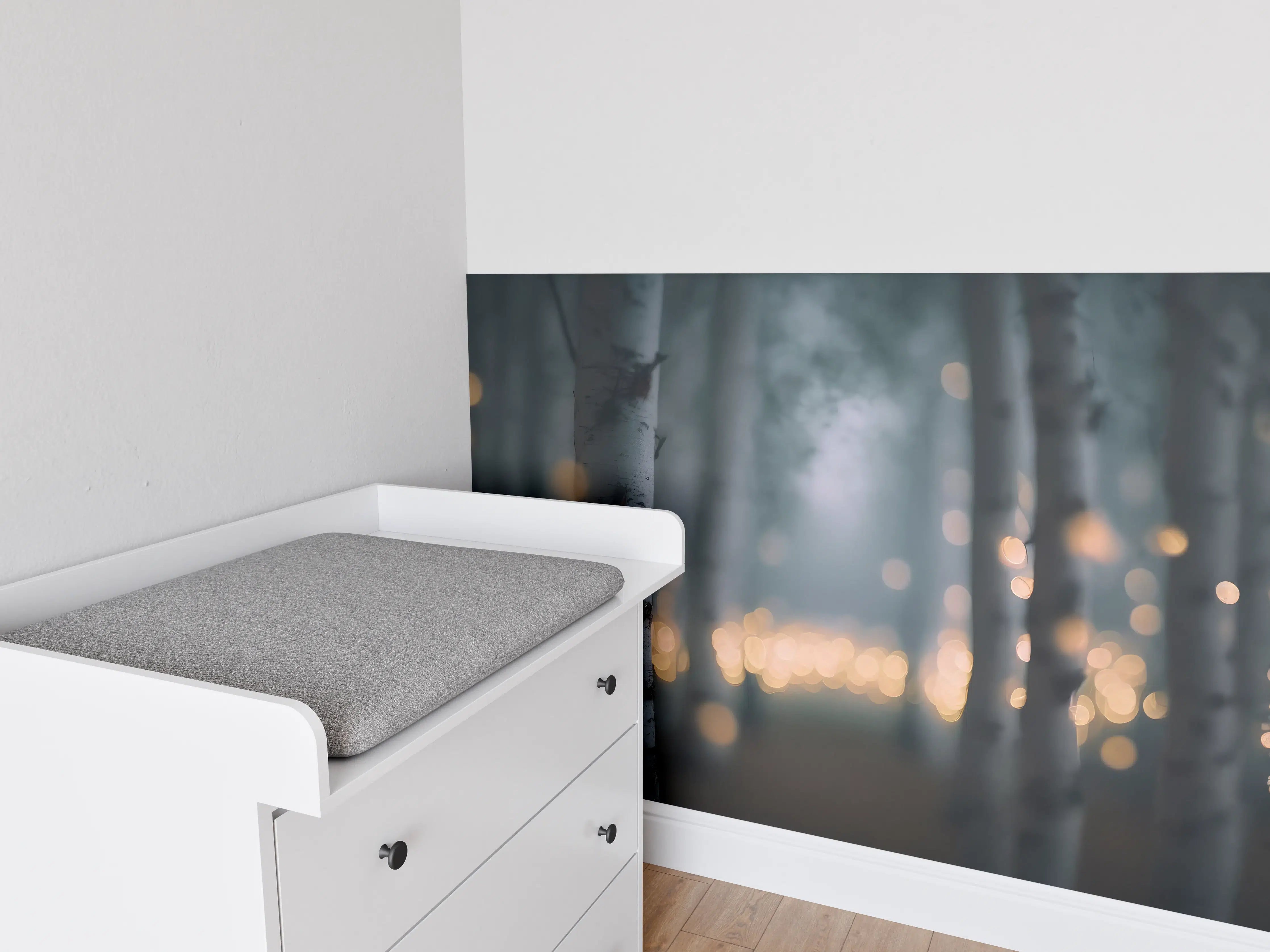 Babyzimmer Wandgestaltung - Funkelnder Birkenwald 