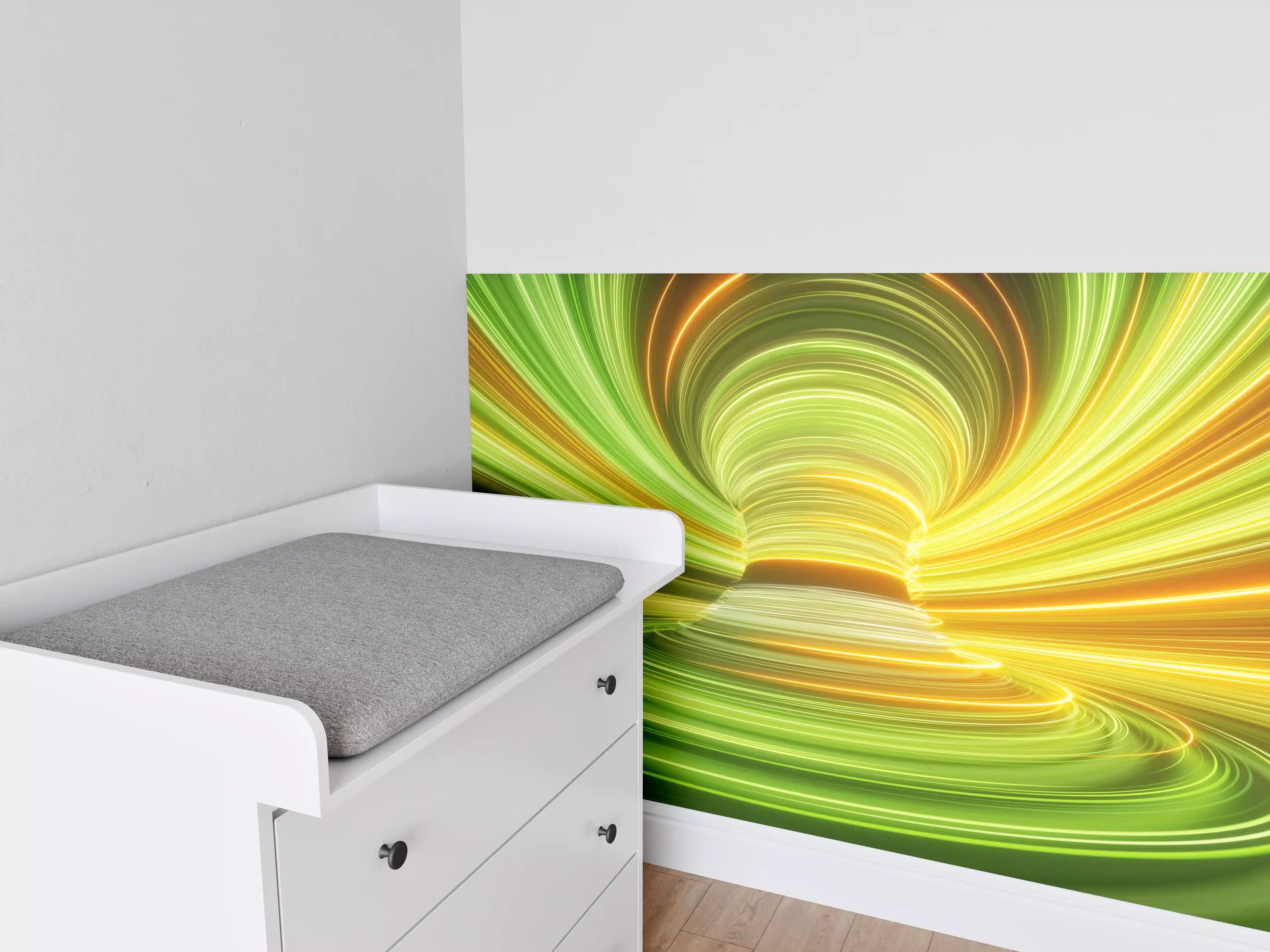 Babyzimmer Wandgestaltung - Futuristisches Muster - Neon