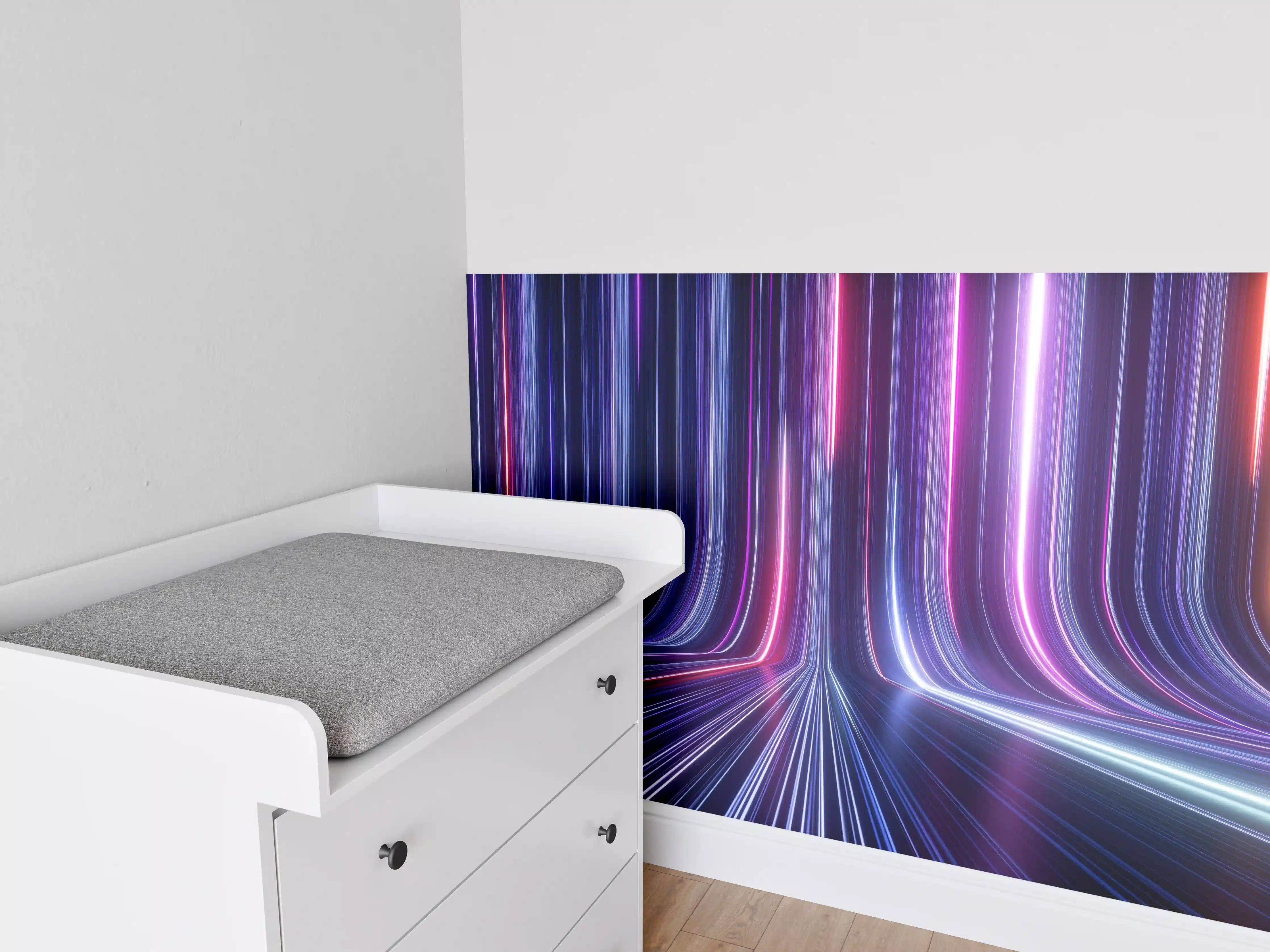 Babyzimmer Wandgestaltung - Futuristisches Neon Design