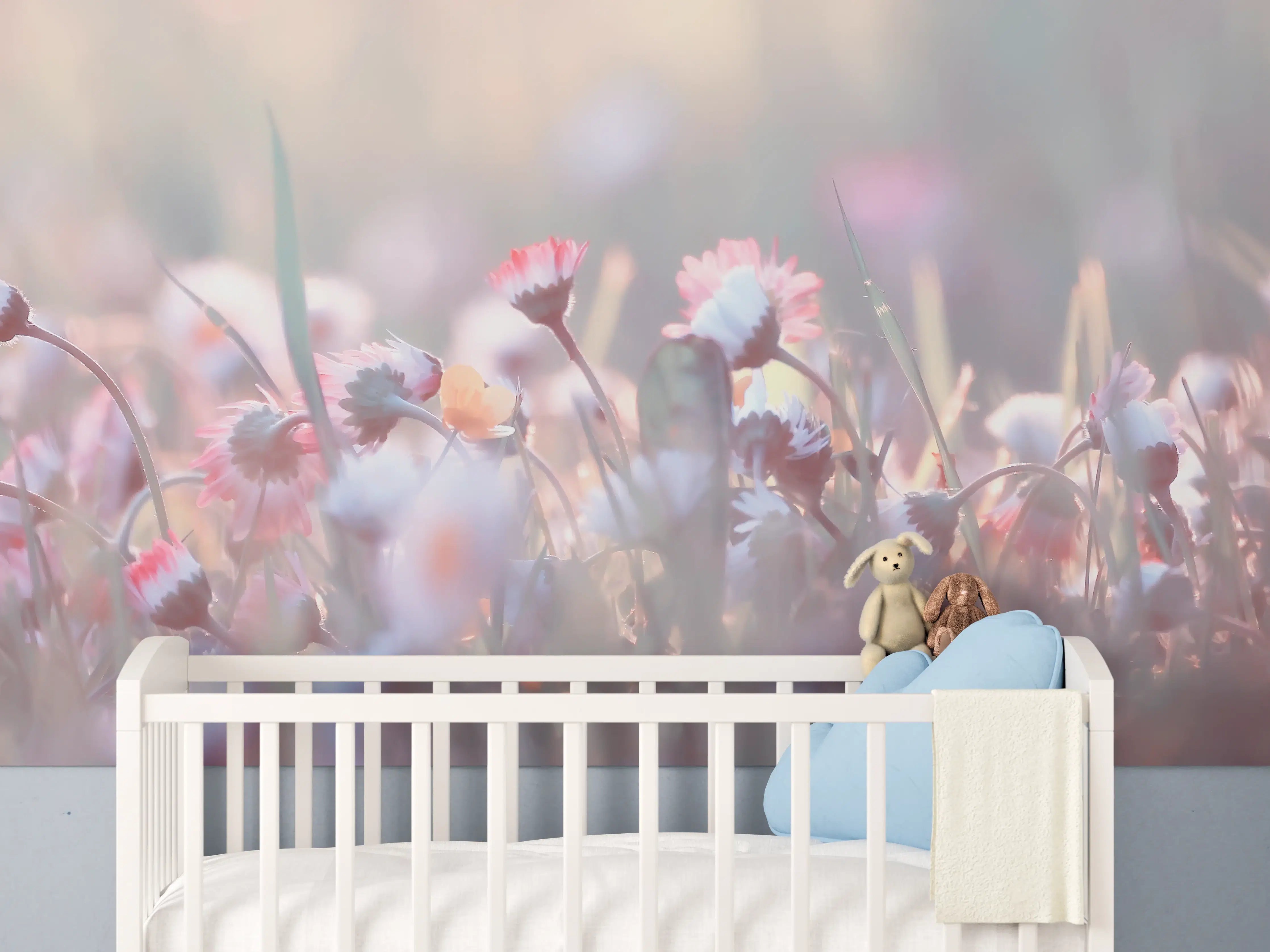 Babyzimmer Wandgestaltung - Gänseblümchen in der Natur