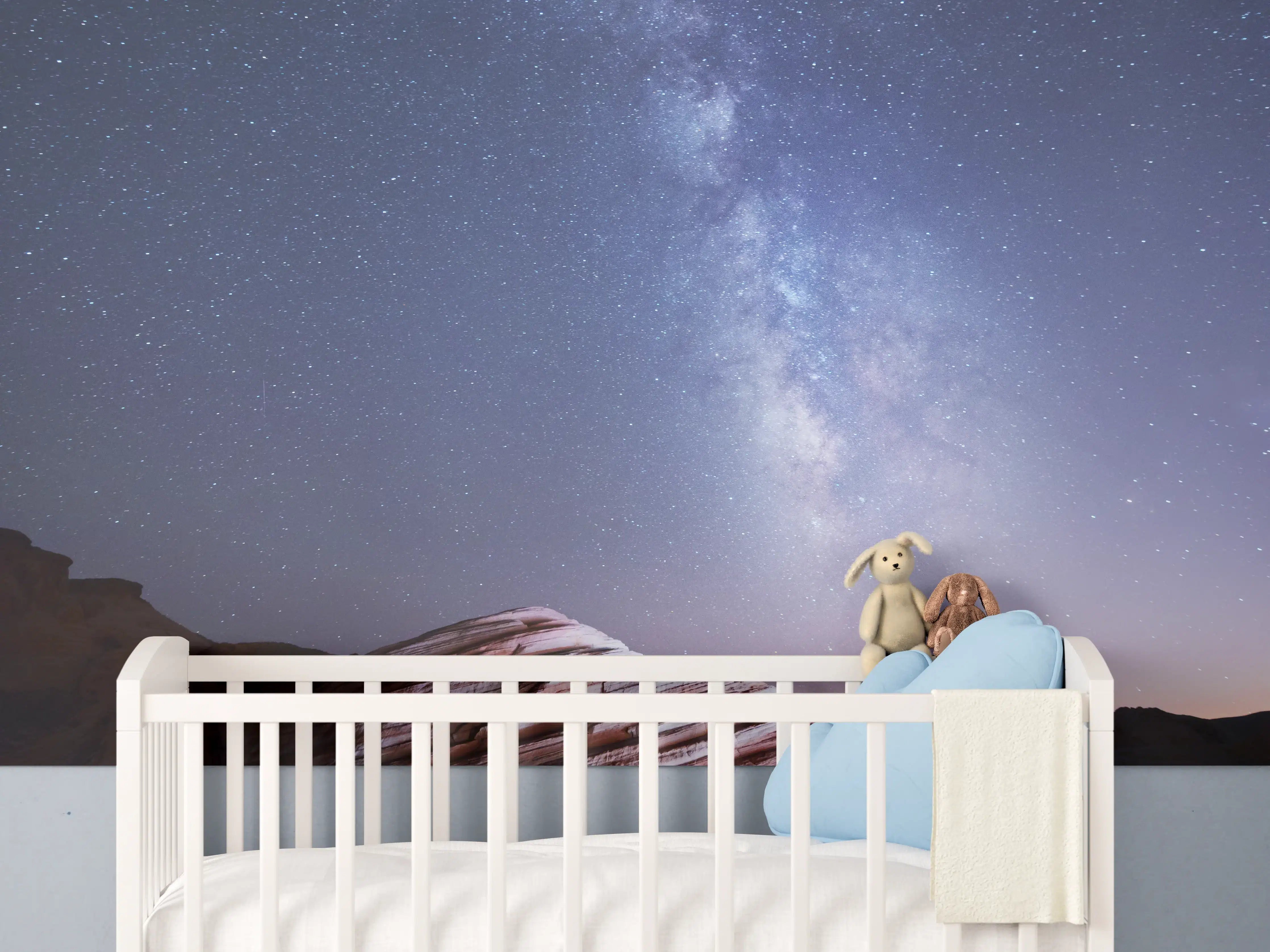 Babyzimmer Wandgestaltung - Galaktische Wüstennacht