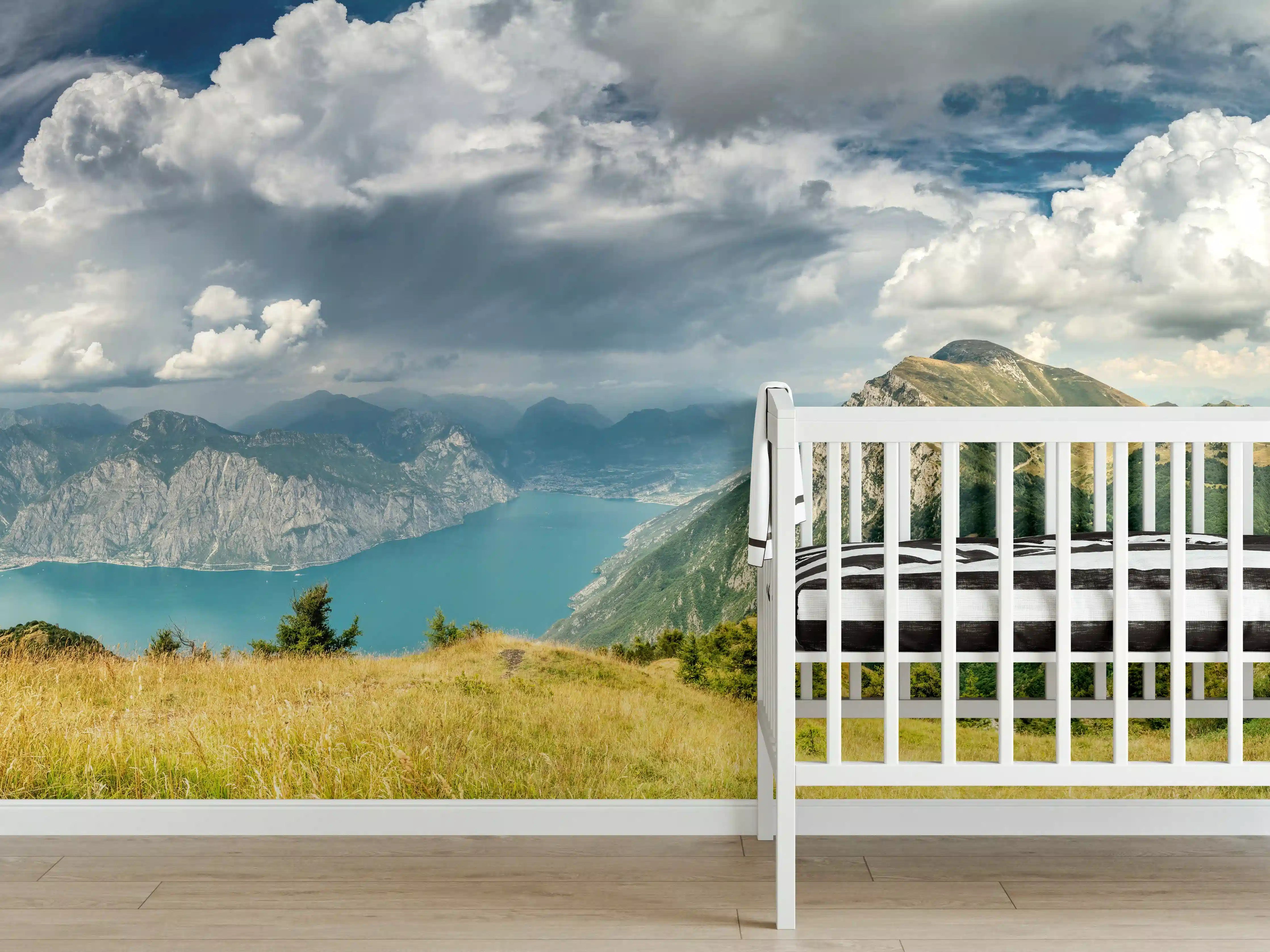 Babyzimmer Wandgestaltung - Gardasee – Harmonie in Blau-Grün