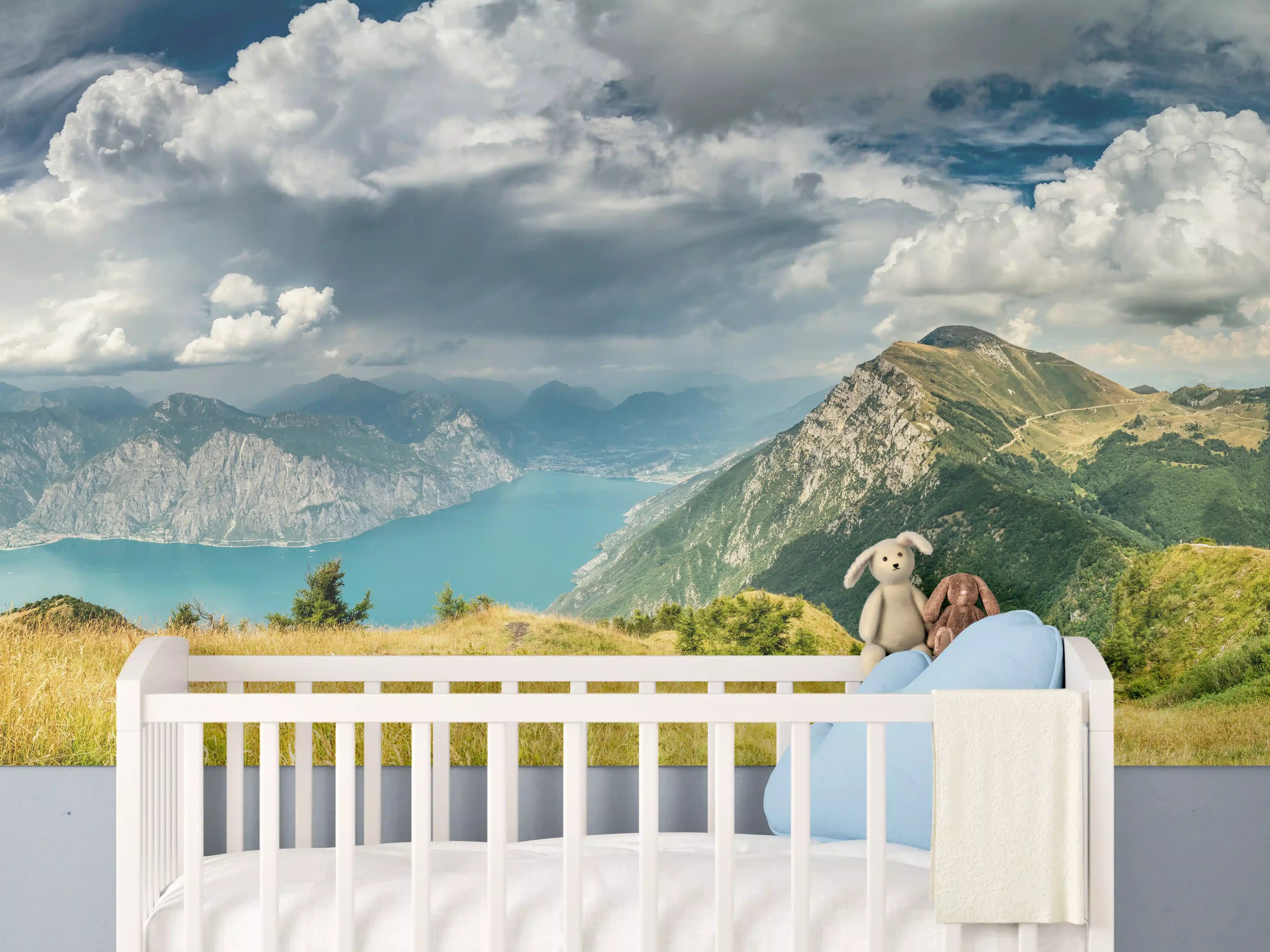 Babyzimmer Wandgestaltung - Gardasee – Harmonie in Blau-Grün