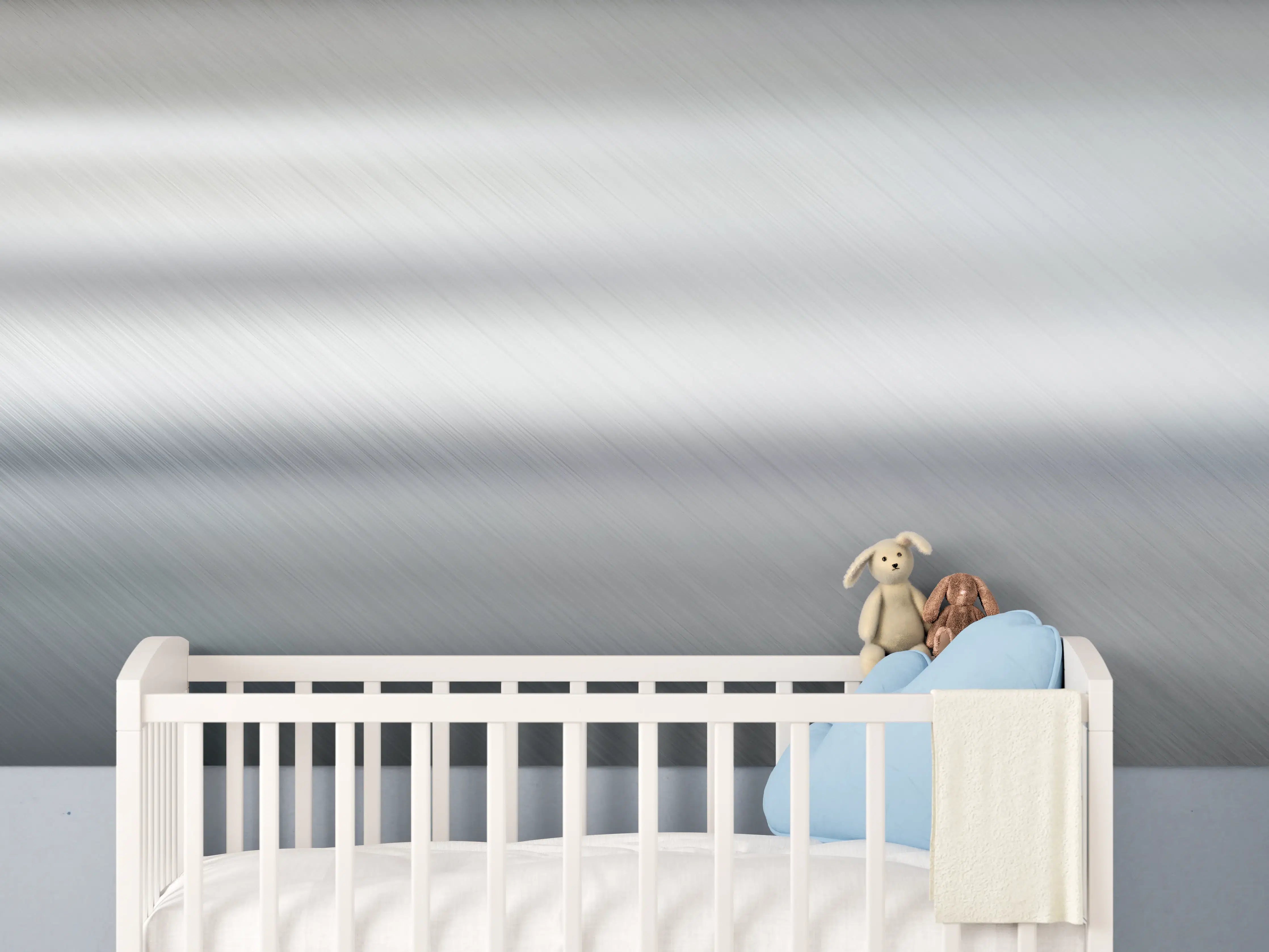 Babyzimmer Wandgestaltung - Gebürsteter Metall Hintergrund