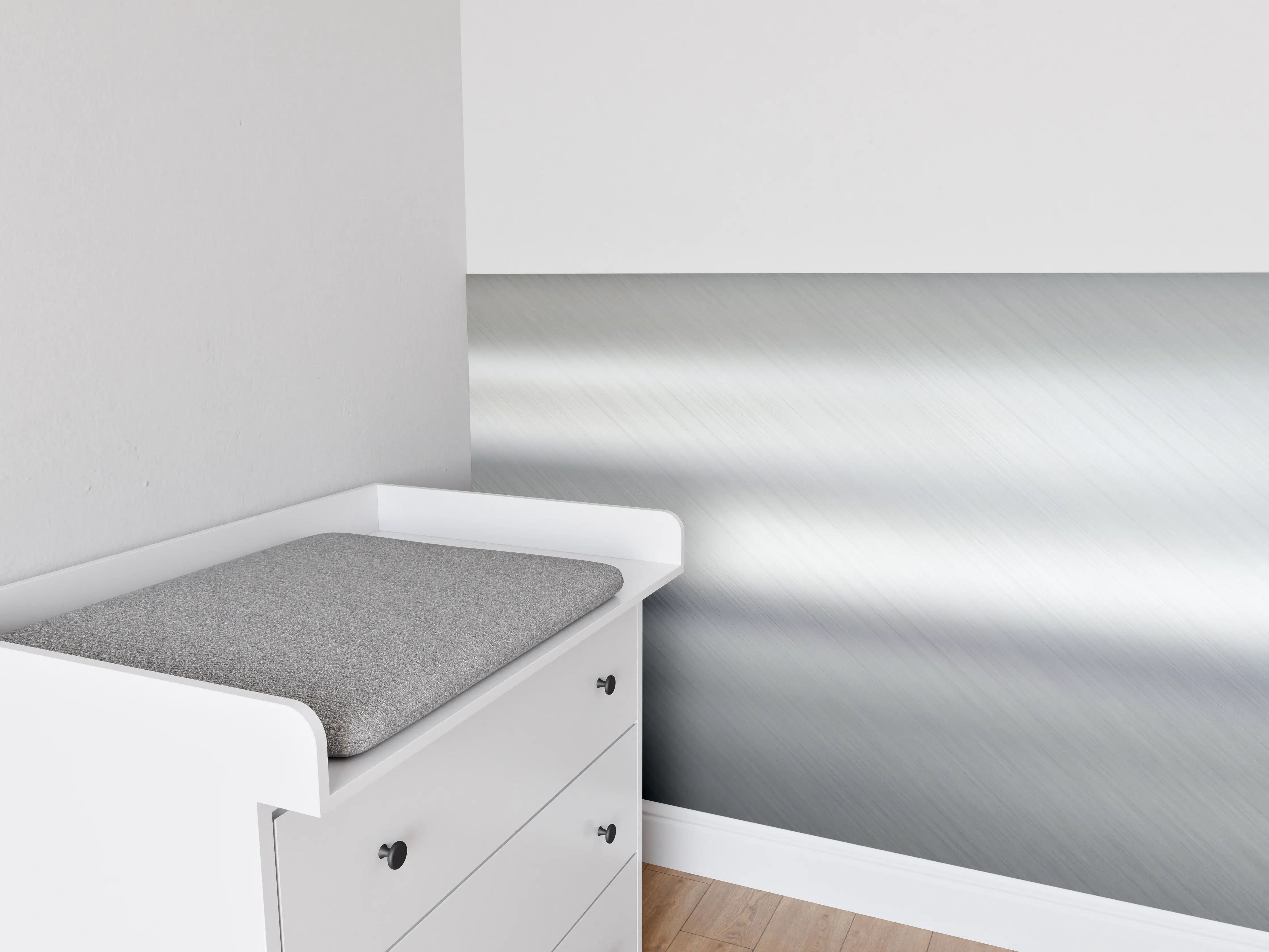 Babyzimmer Wandgestaltung - Gebürsteter Metall Hintergrund