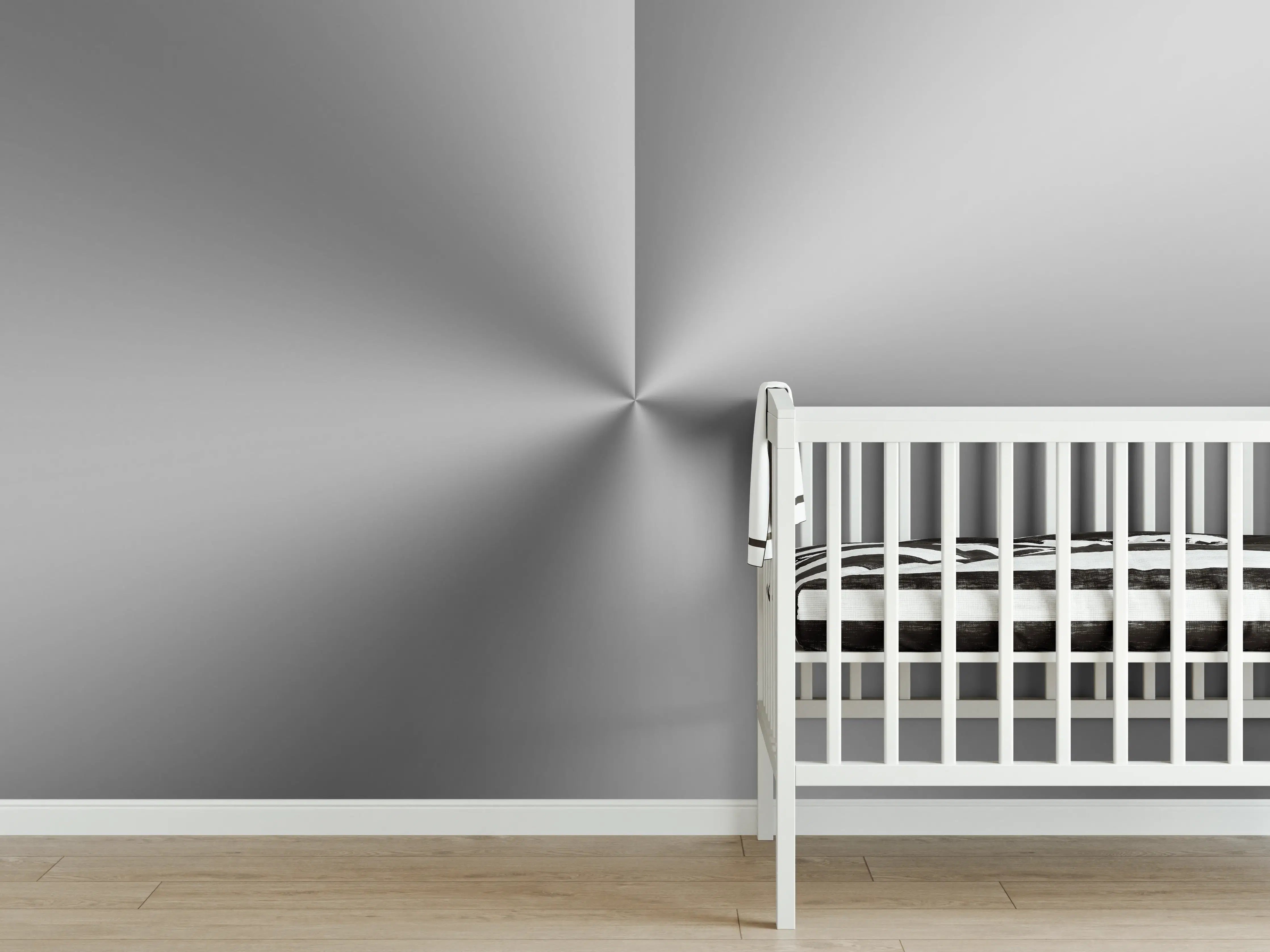 Babyzimmer Wandgestaltung - Gebürstetes Metall