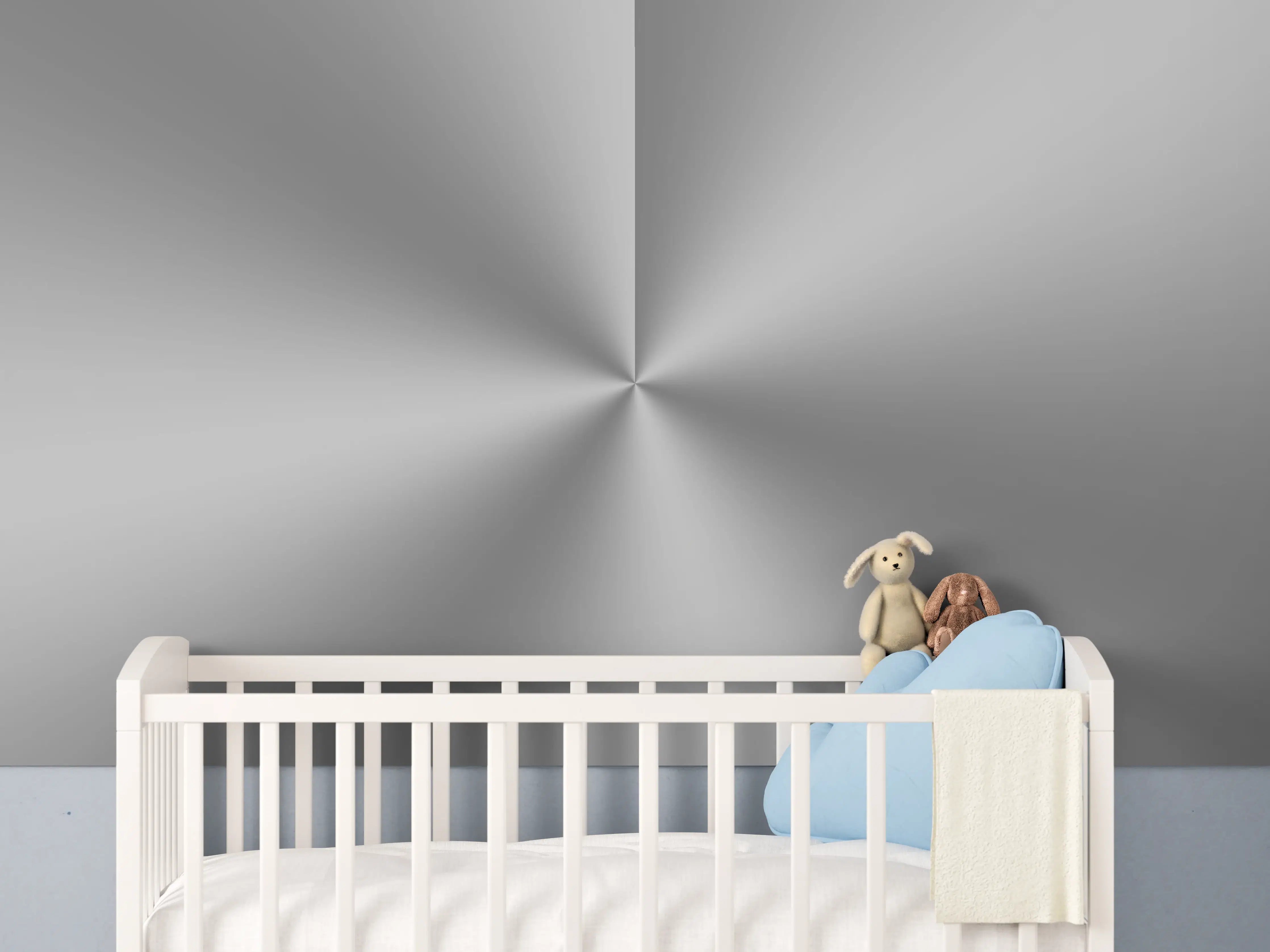 Babyzimmer Wandgestaltung - Gebürstetes Metall