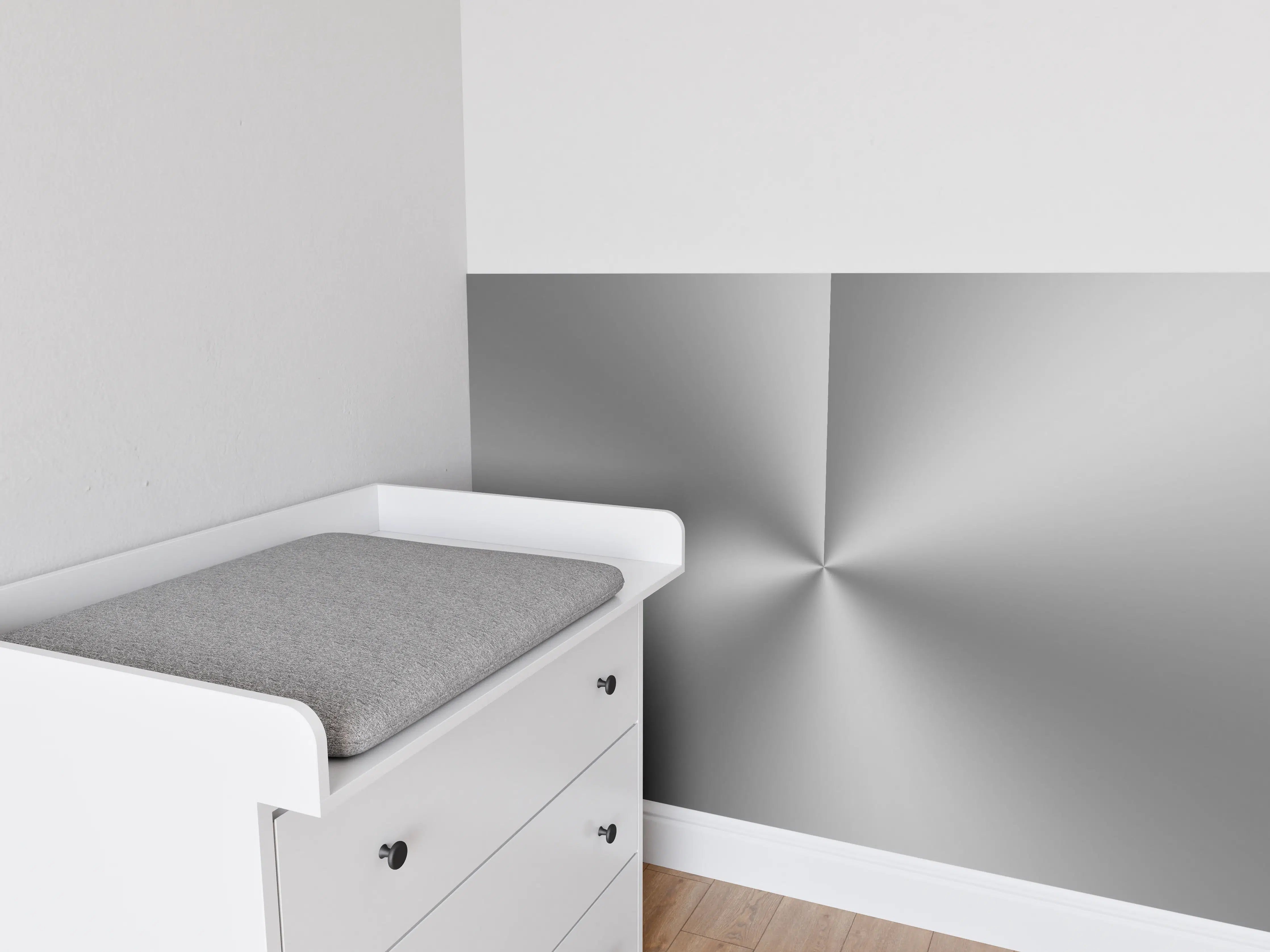 Babyzimmer Wandgestaltung - Gebürstetes Metall