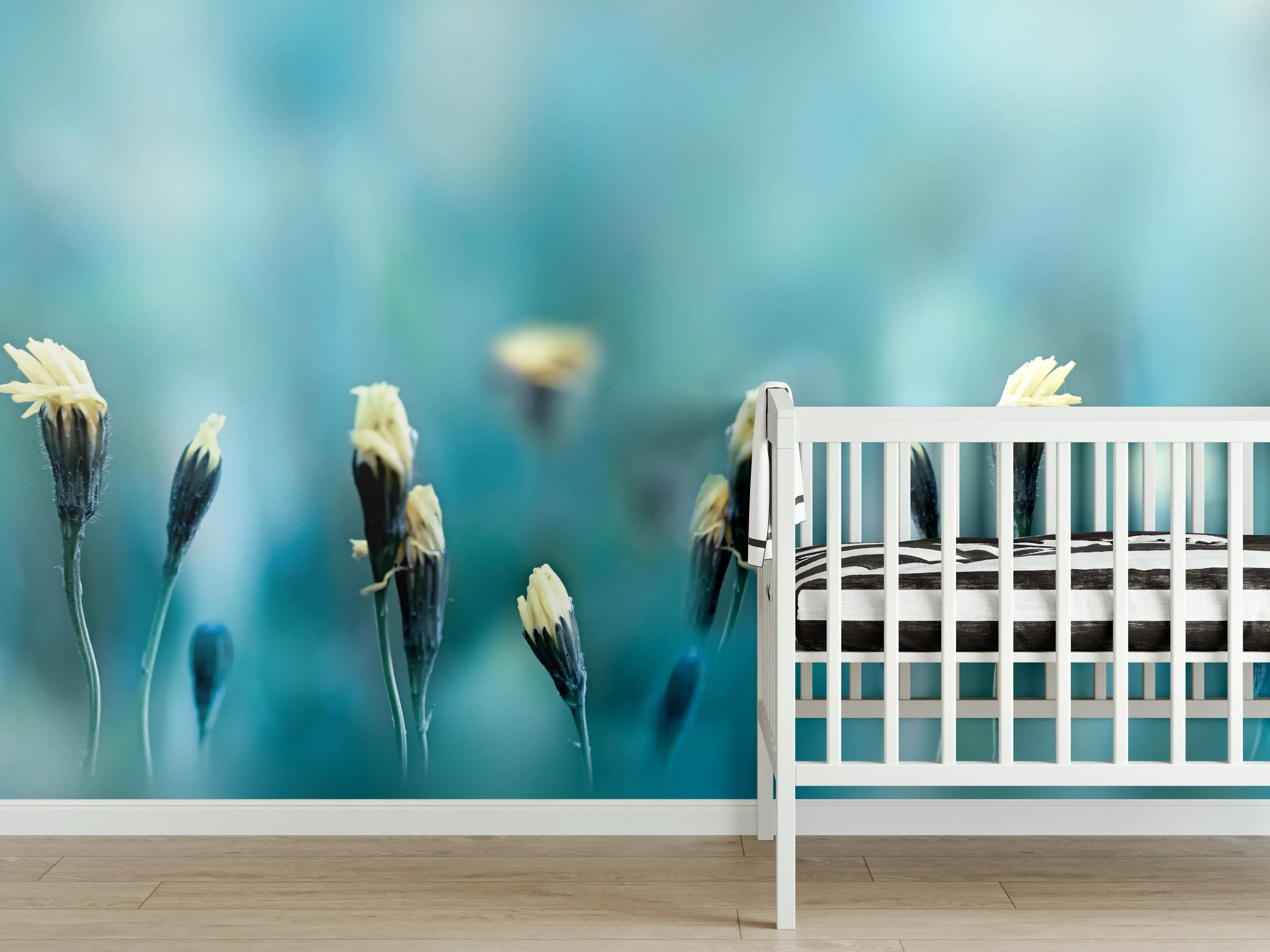 Babyzimmer Wandgestaltung - Gedeihendes Frühlingsfeld