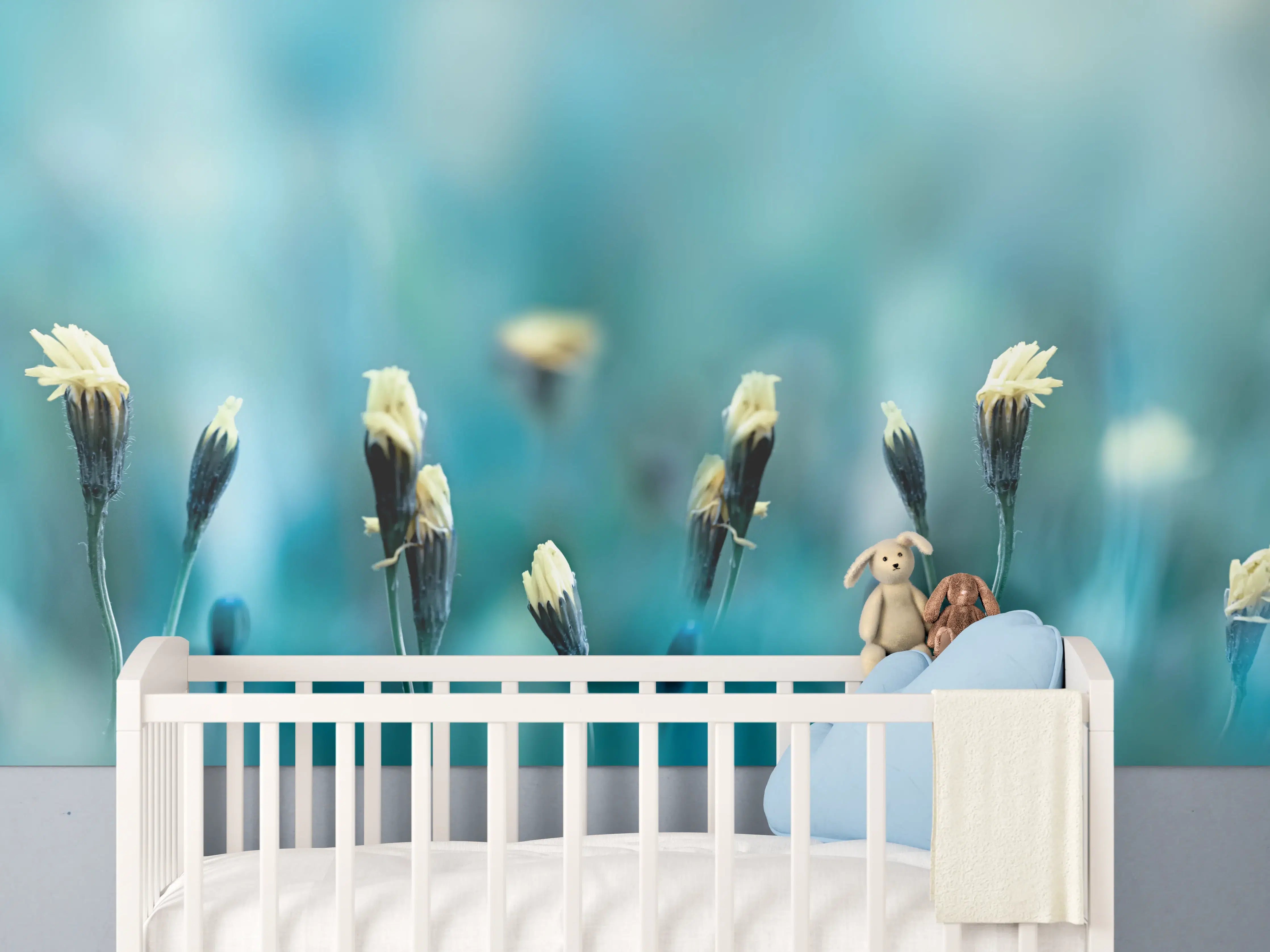 Babyzimmer Wandgestaltung - Gedeihendes Frühlingsfeld