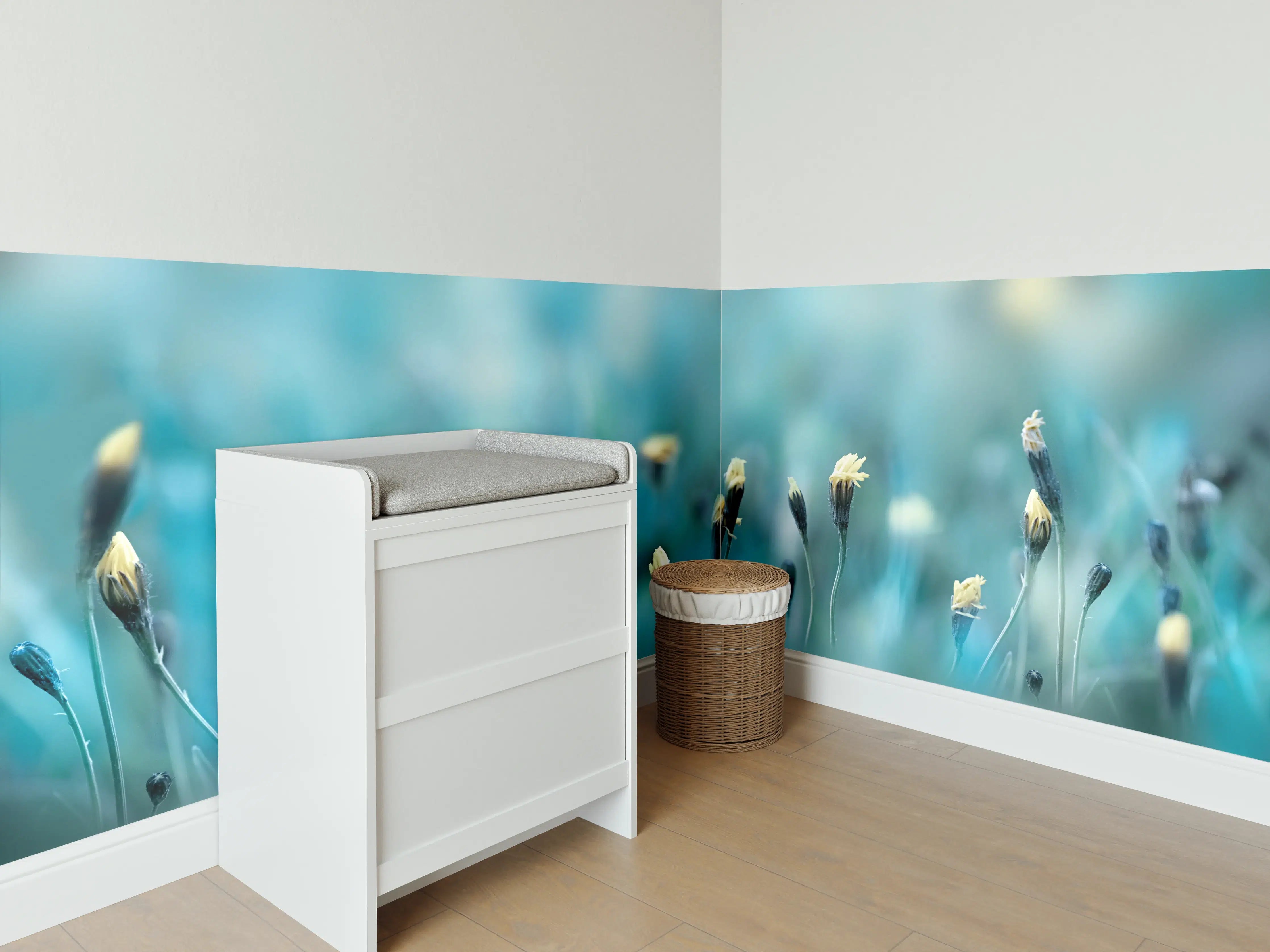 Babyzimmer Wandgestaltung - Gedeihendes Frühlingsfeld