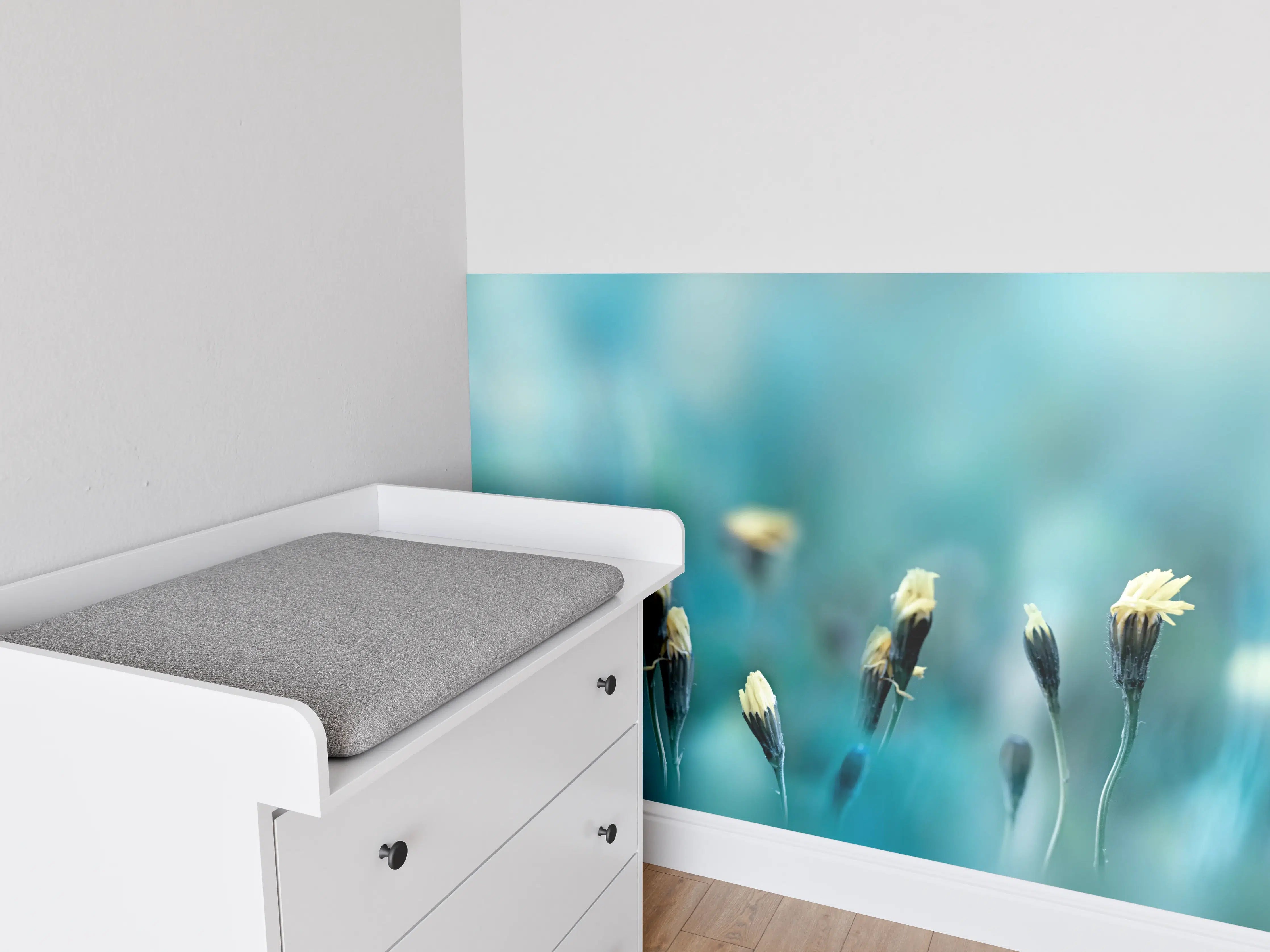 Babyzimmer Wandgestaltung - Gedeihendes Frühlingsfeld