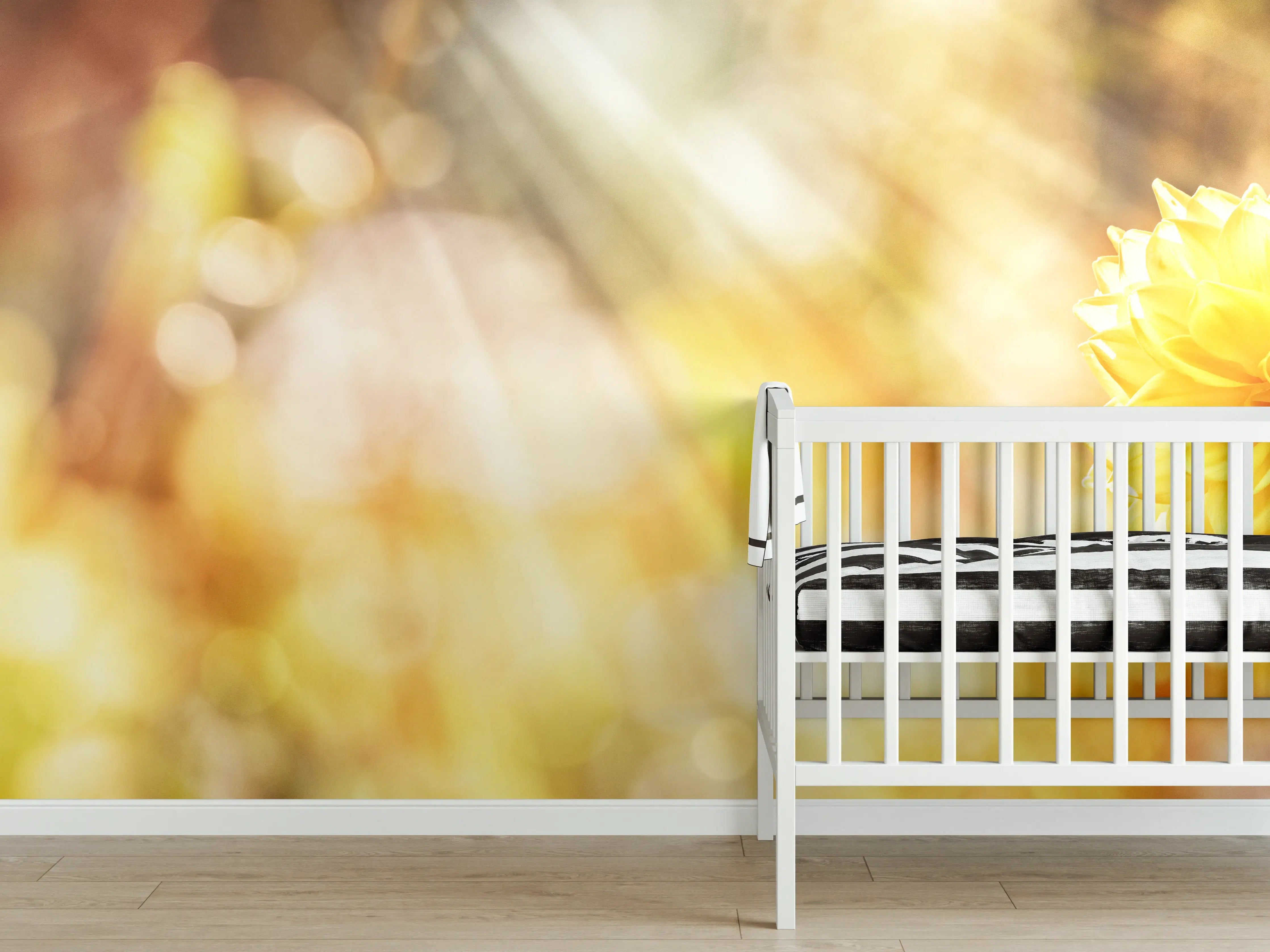 Babyzimmer Wandgestaltung - Gelbe Dahlie