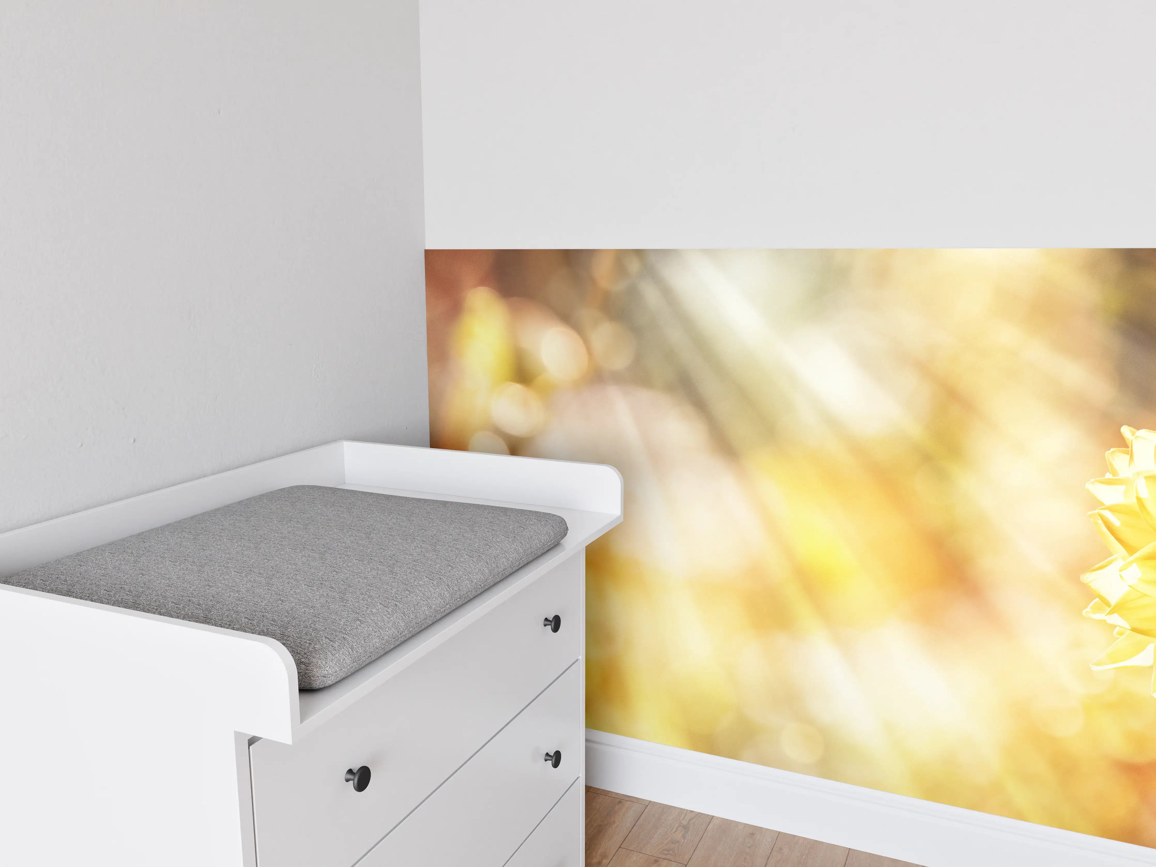 Babyzimmer Wandgestaltung - Gelbe Dahlie