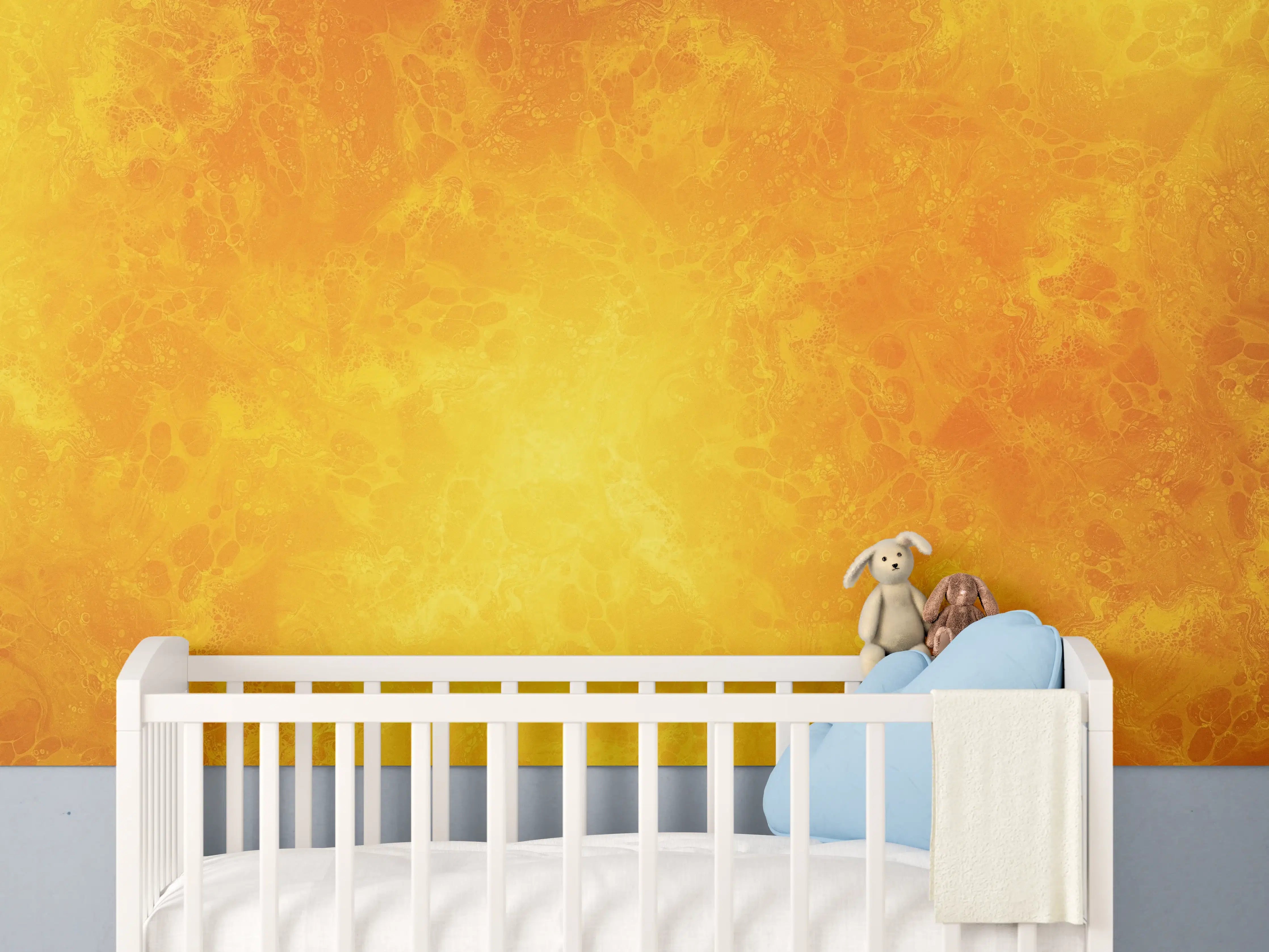 Babyzimmer Wandgestaltung - Gelbes Farbmuster